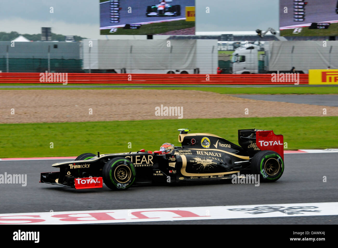 Romain Grosjean, Lotus F1, al Club angolo durante le qualifiche a 2012 Gran Premio di Gran Bretagna a Silverstone Foto Stock