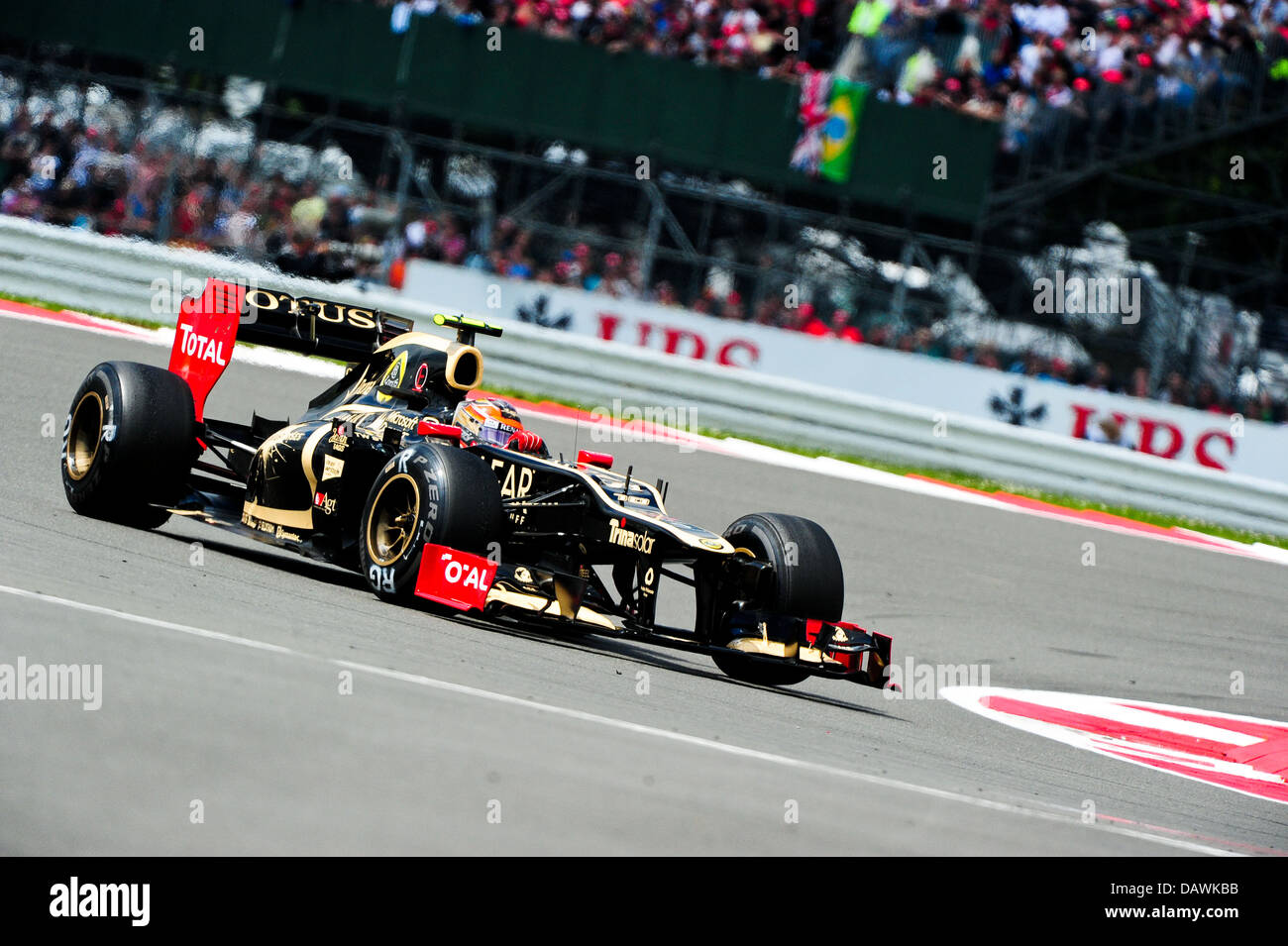 Romain Grosjean, Lotus F1, al Loop durante il 2012 Gran Premio di Gran Bretagna a Silverstone Foto Stock