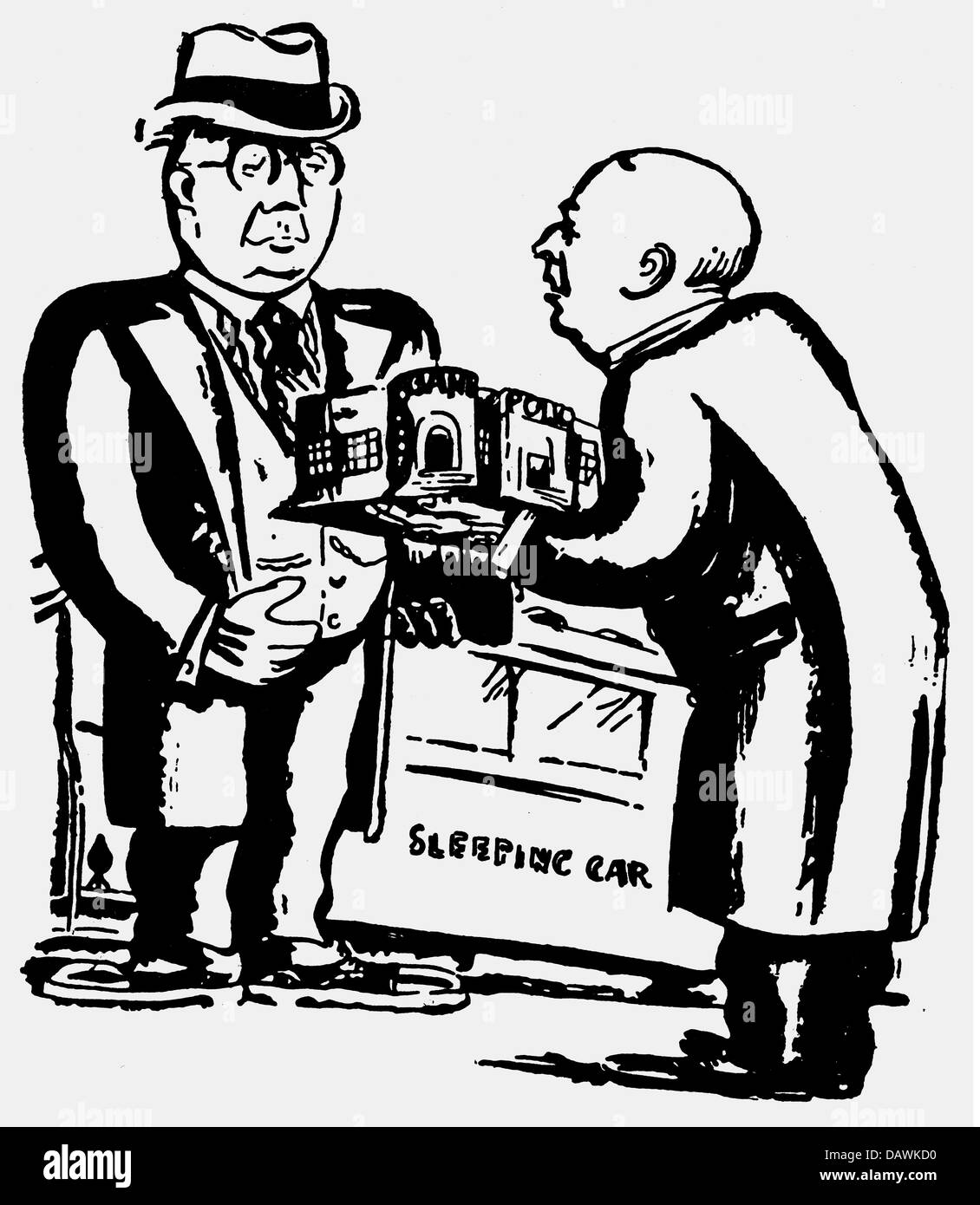 Gorgraphy / viaggio, Polonia, politica, le banche polacche stanno passando nelle mani dei capitalisti americani, caricature, disegno, 'Trybuna Rootniczna', 1926, , Additional-Rights-Clearences-Not Available Foto Stock