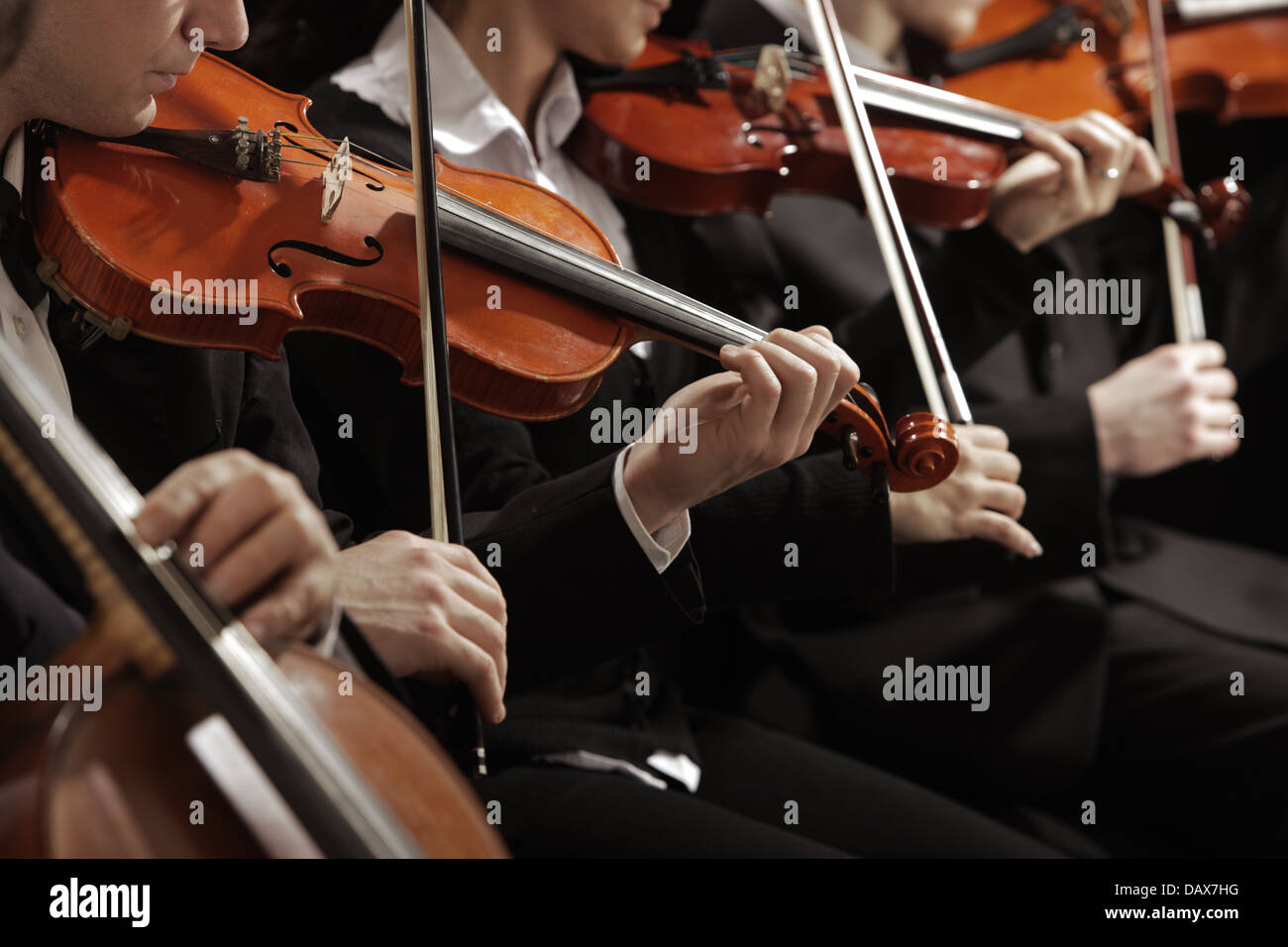 La musica classica. I violinisti in concerto Foto Stock