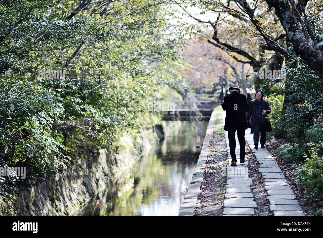 Il filosofo a piedi a Kyoto, Giappone Foto Stock
