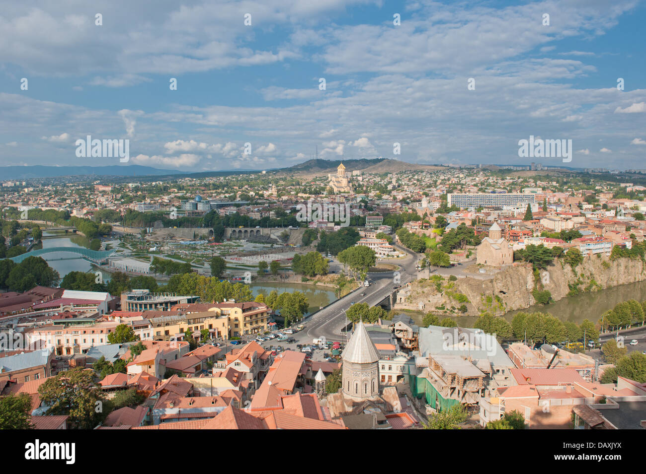La città di Tbilisi panorama, Georgia Foto Stock
