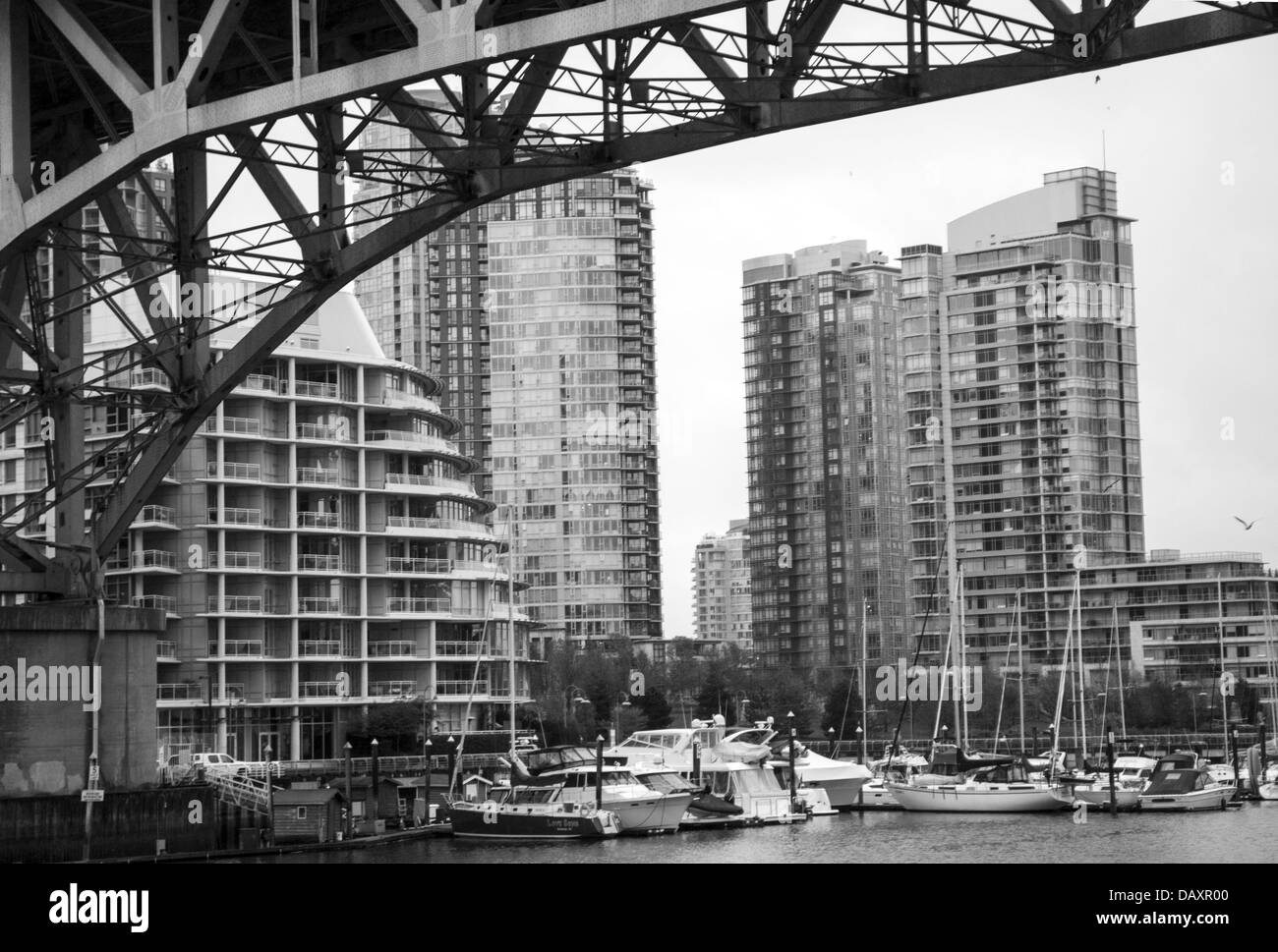 Vista di Vancouver acqua anteriore nel centro cittadino Foto Stock