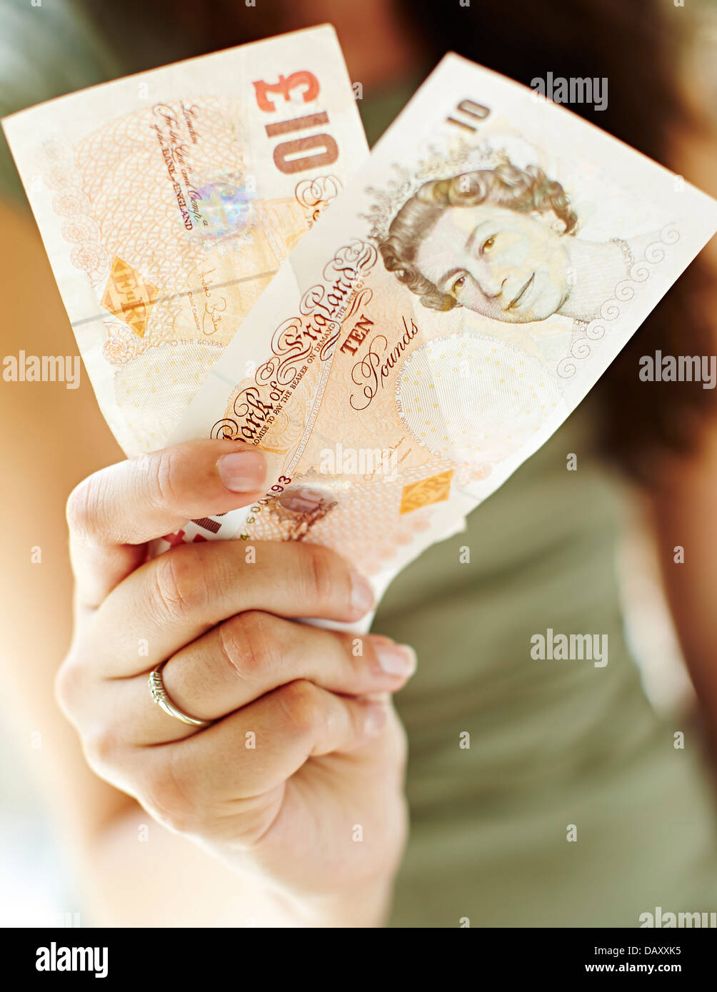 Banconota da dieci sterline Foto Stock