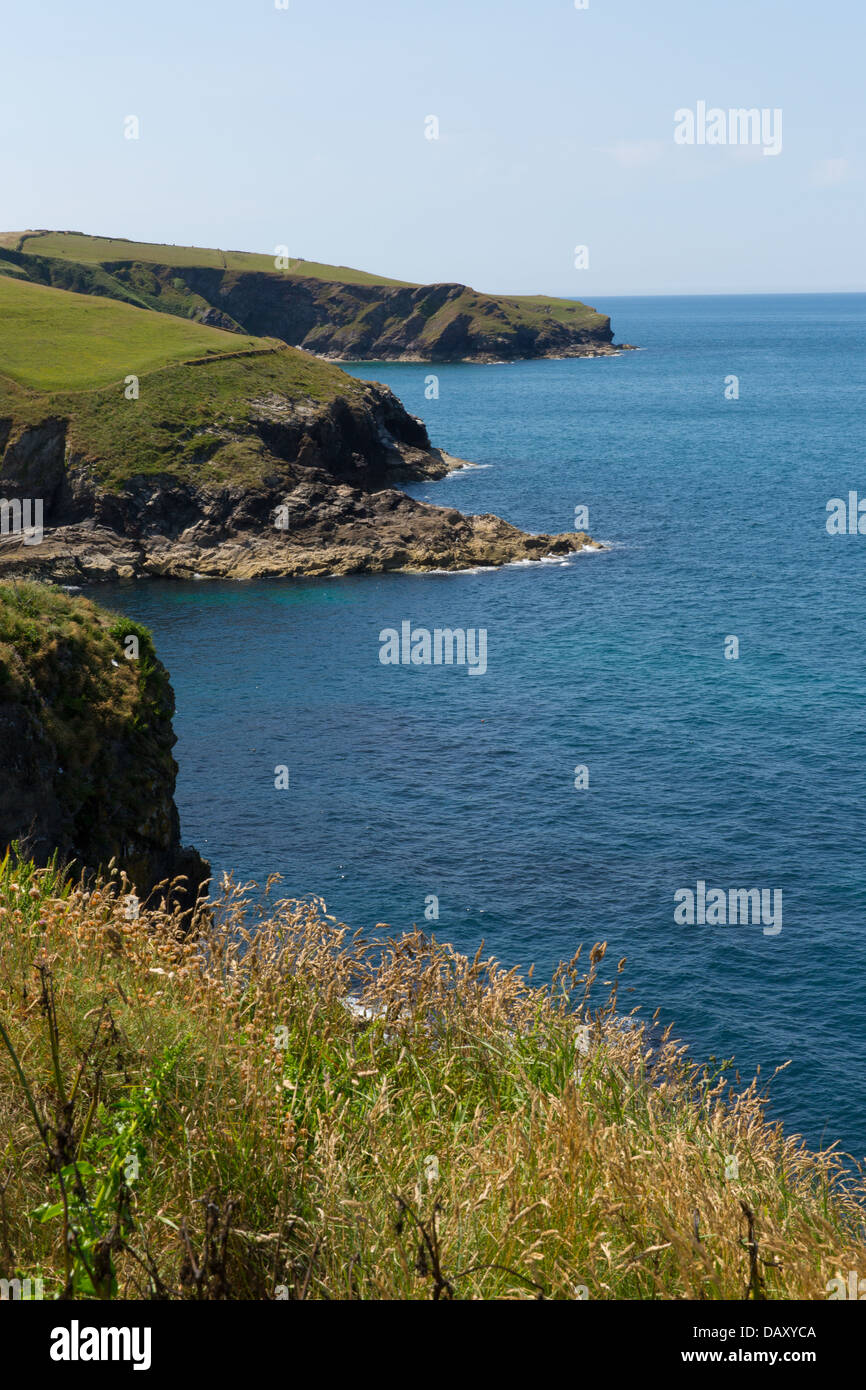 Cornish Coast a Port Isaac in direzione di Inghilterra a Padstow Regno Unito in una giornata di sole Foto Stock