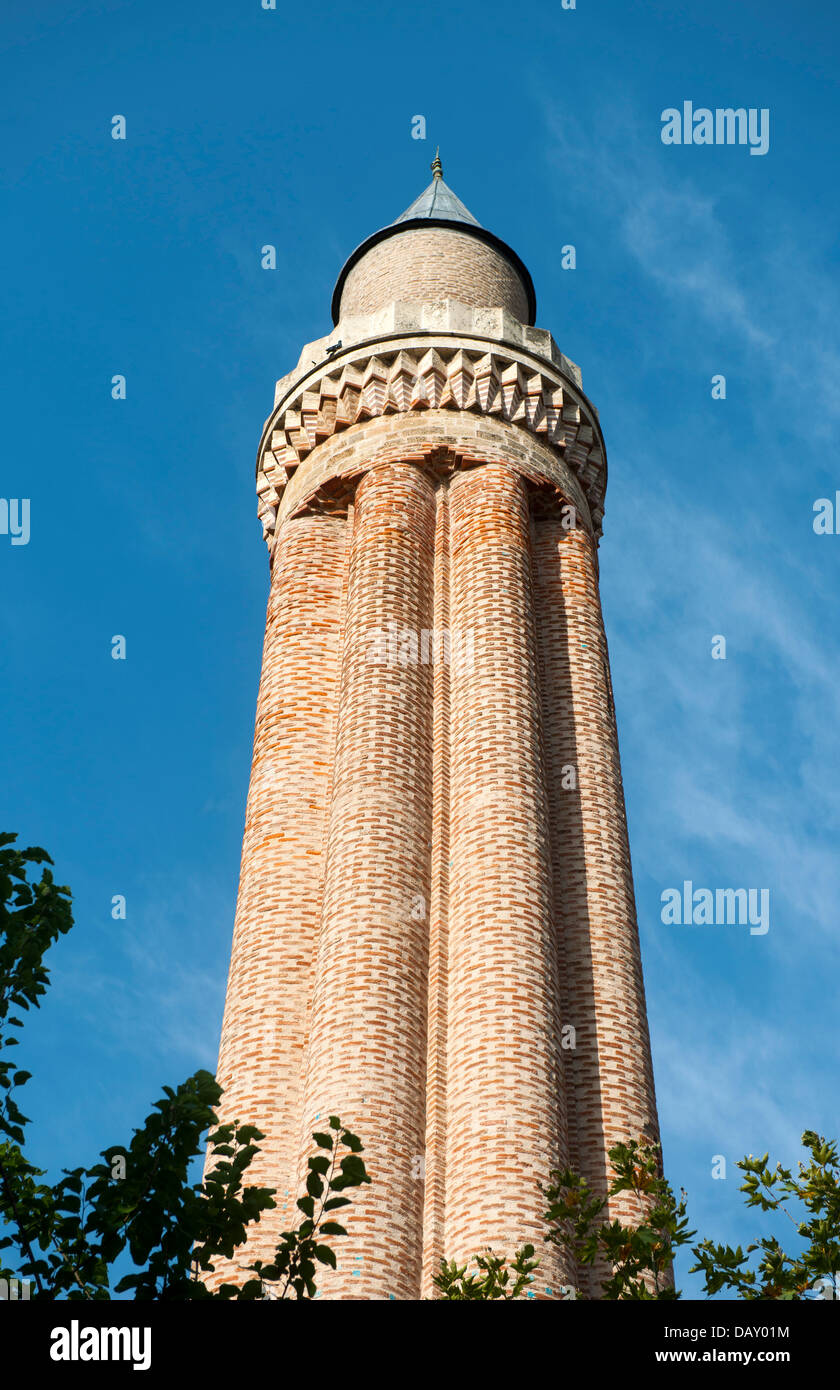 Türkei, Antalya-Stadt, Altstadt, das Minare Yivli ( kanneliertes Minarett ) Foto Stock