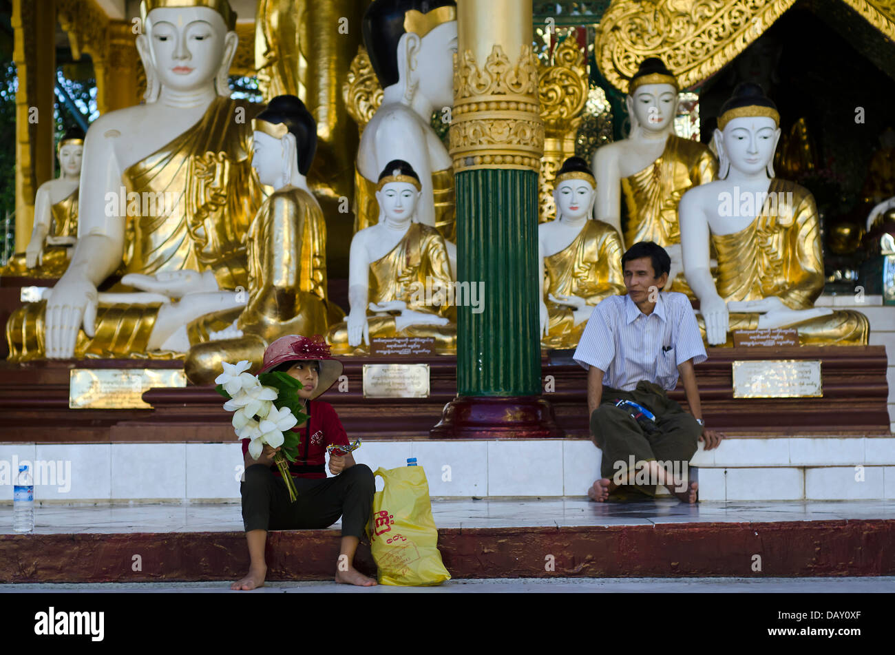 Shwedagon pagoda,Yangon,Birmania Foto Stock