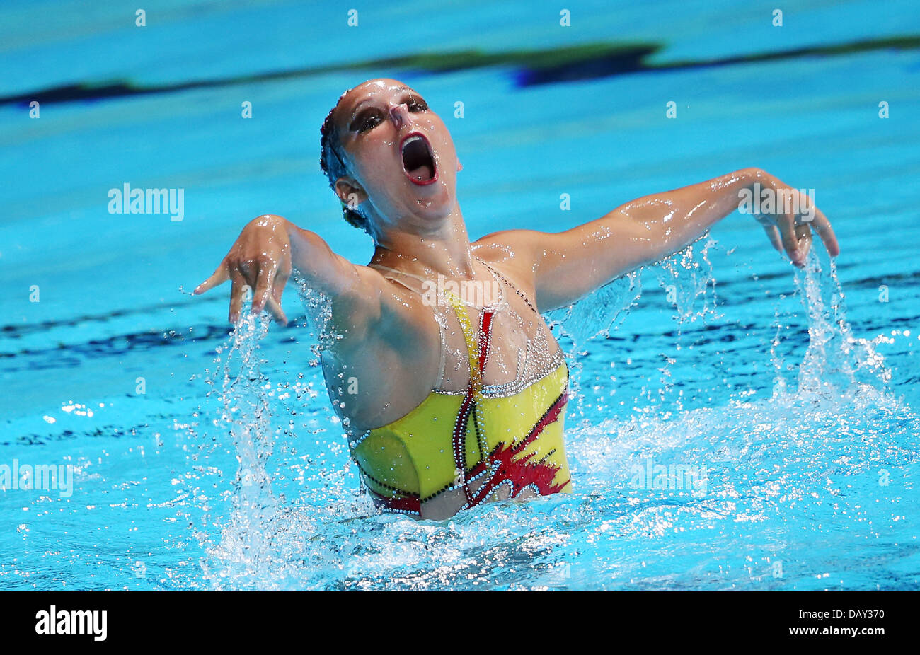 Barcellona, Spagna. Il 20 luglio, 2013. Kyra Felssner di Germania compie durante l'assolo tecnico nuoto sincronizzato finali del XV Campionati del Mondo di nuoto FINA a Palau Sant Jordi Arena di Barcellona, Spagna, 20 luglio 2013. Foto: Friso Gentsch/dpa/Alamy Live News Foto Stock