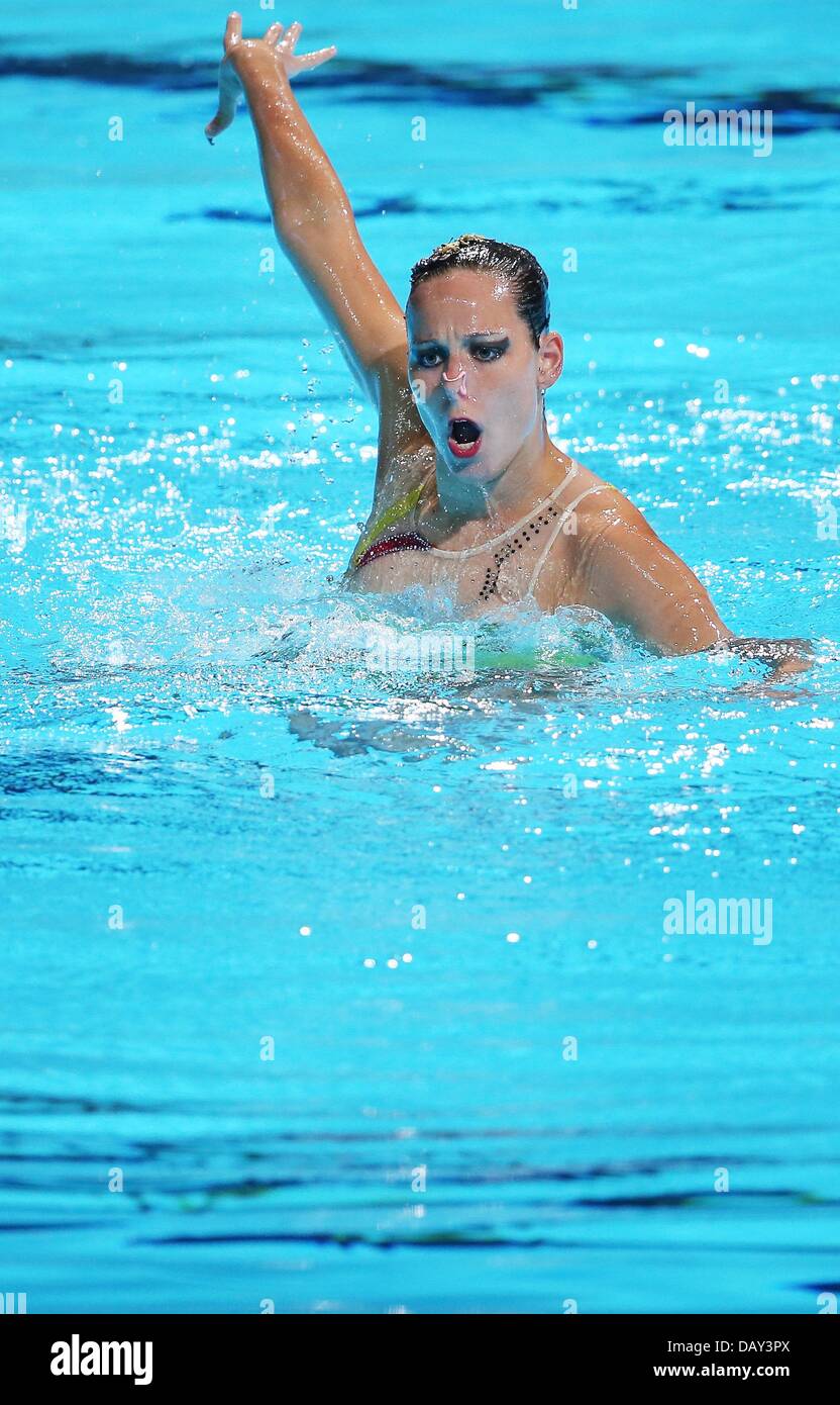 Barcellona, Spagna. Il 20 luglio, 2013. Kyra Felssner di Germania compie durante l'assolo tecnico nuoto sincronizzato finali del XV Campionati del Mondo di nuoto FINA a Palau Sant Jordi Arena di Barcellona, Spagna, 20 luglio 2013. Foto: Friso Gentsch/dpa/Alamy Live News Foto Stock