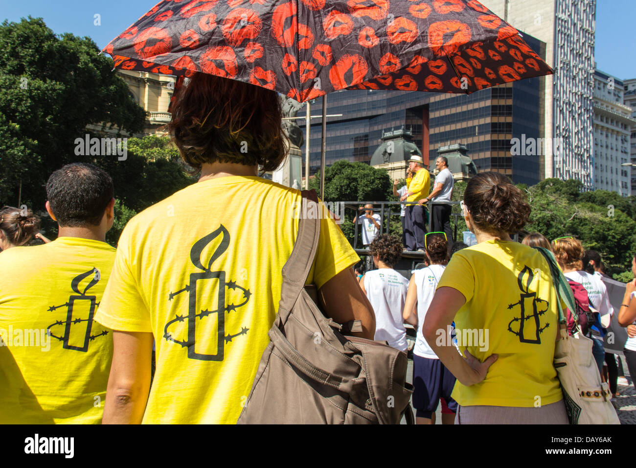 19 lug 2013 - Proteste in memoria delle vittime di Candelaria Foto Stock