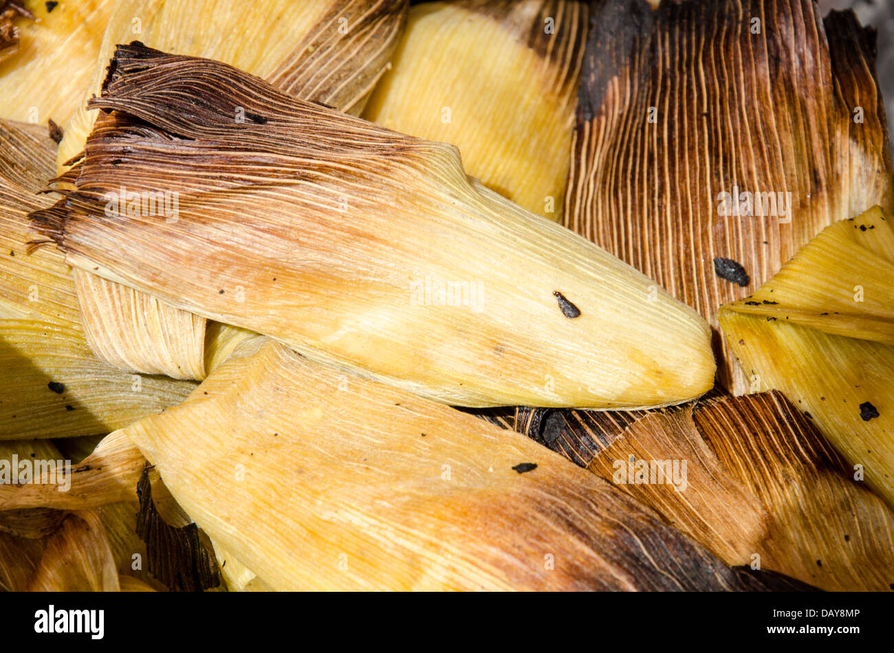 Tradizionale cibo Peruviano.Humitas. Foto Stock