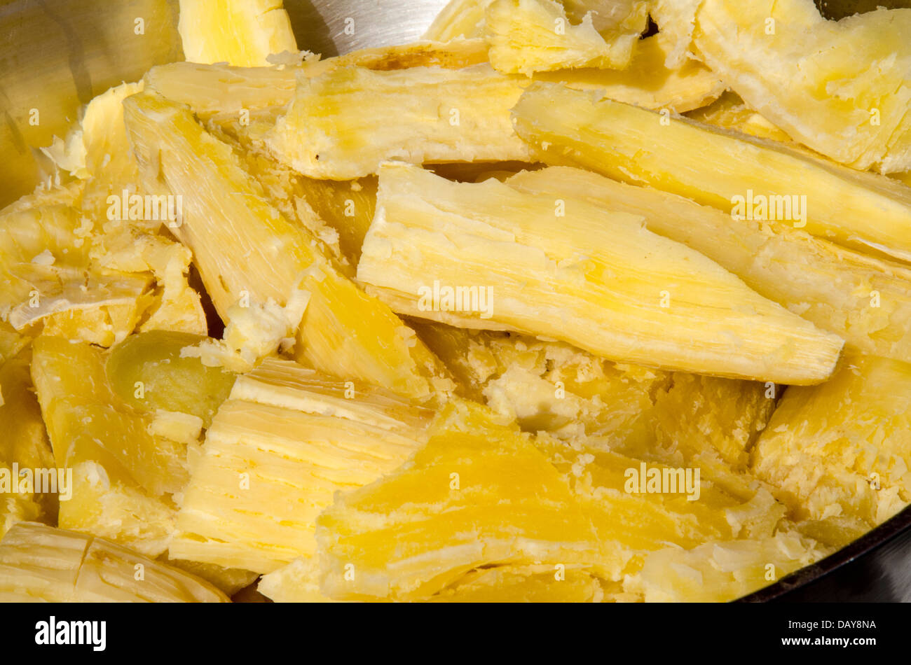 Tradizionale cibo Peruviano.Yuca. Foto Stock