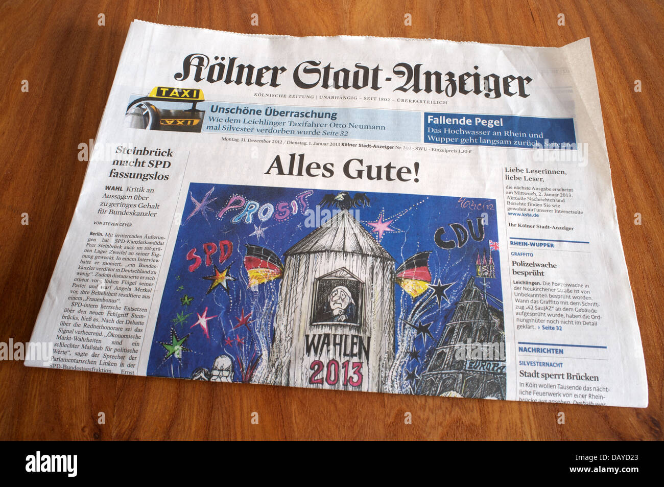 Kolner Stadt Anzeiger 31.12.13 Foto Stock