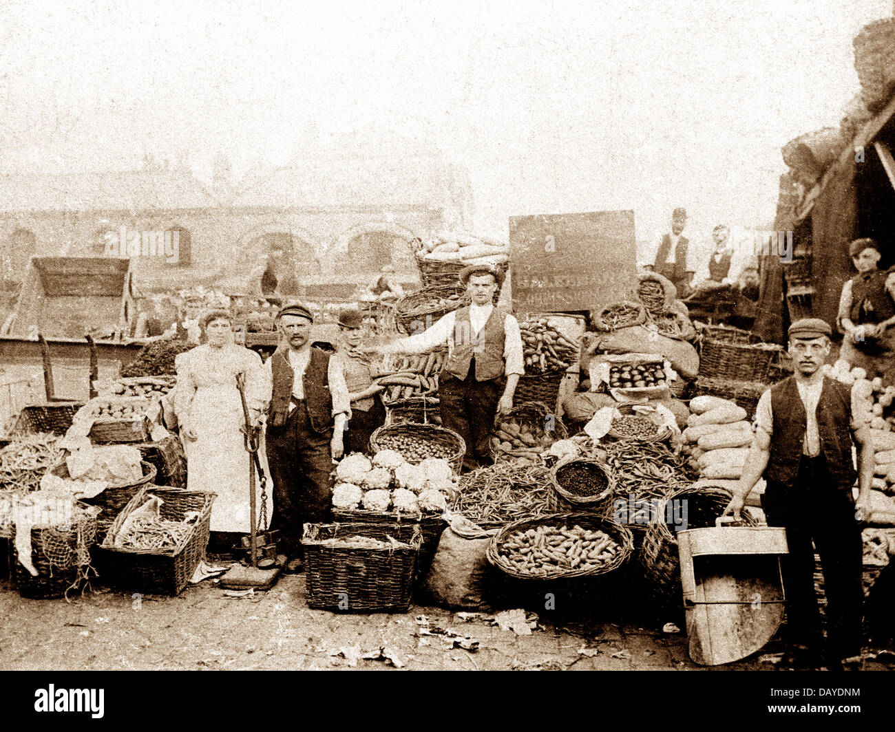 Leeds mercato all'inizio del novecento Foto Stock