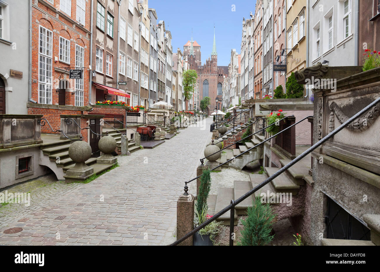 Mariacka Street nella Città Vecchia di Danzica, Polonia Foto Stock