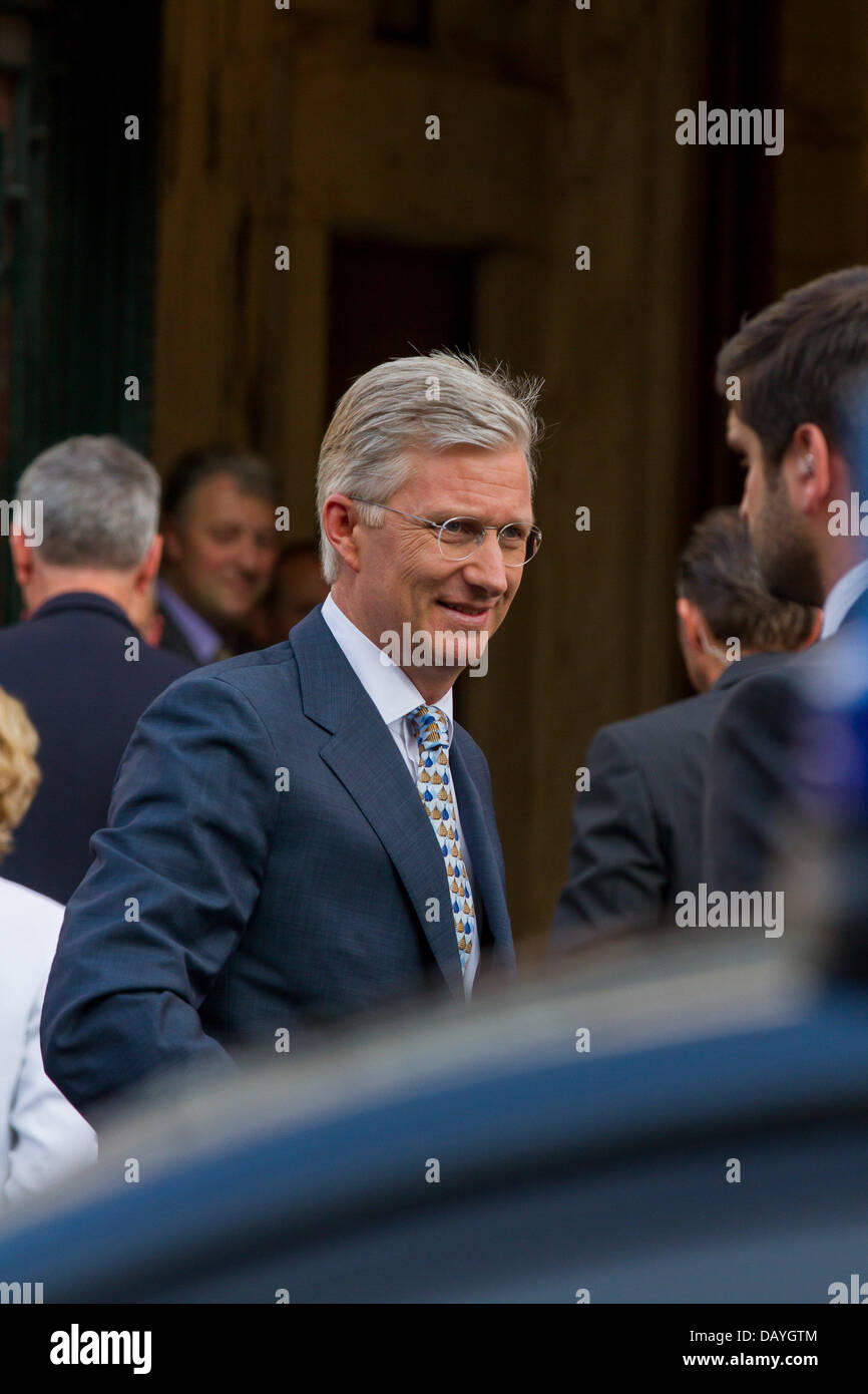 Bruxelles, Belgio. Il 20 luglio, 2013. Crown Prince Philippe del Belgio partecipa al concerto tenuto davanti a Belgio abdicazione & incoronazione sulla luglio 20, 2013 Bruxelles in Belgio. Credito: dpa picture alliance/Alamy Live News Foto Stock