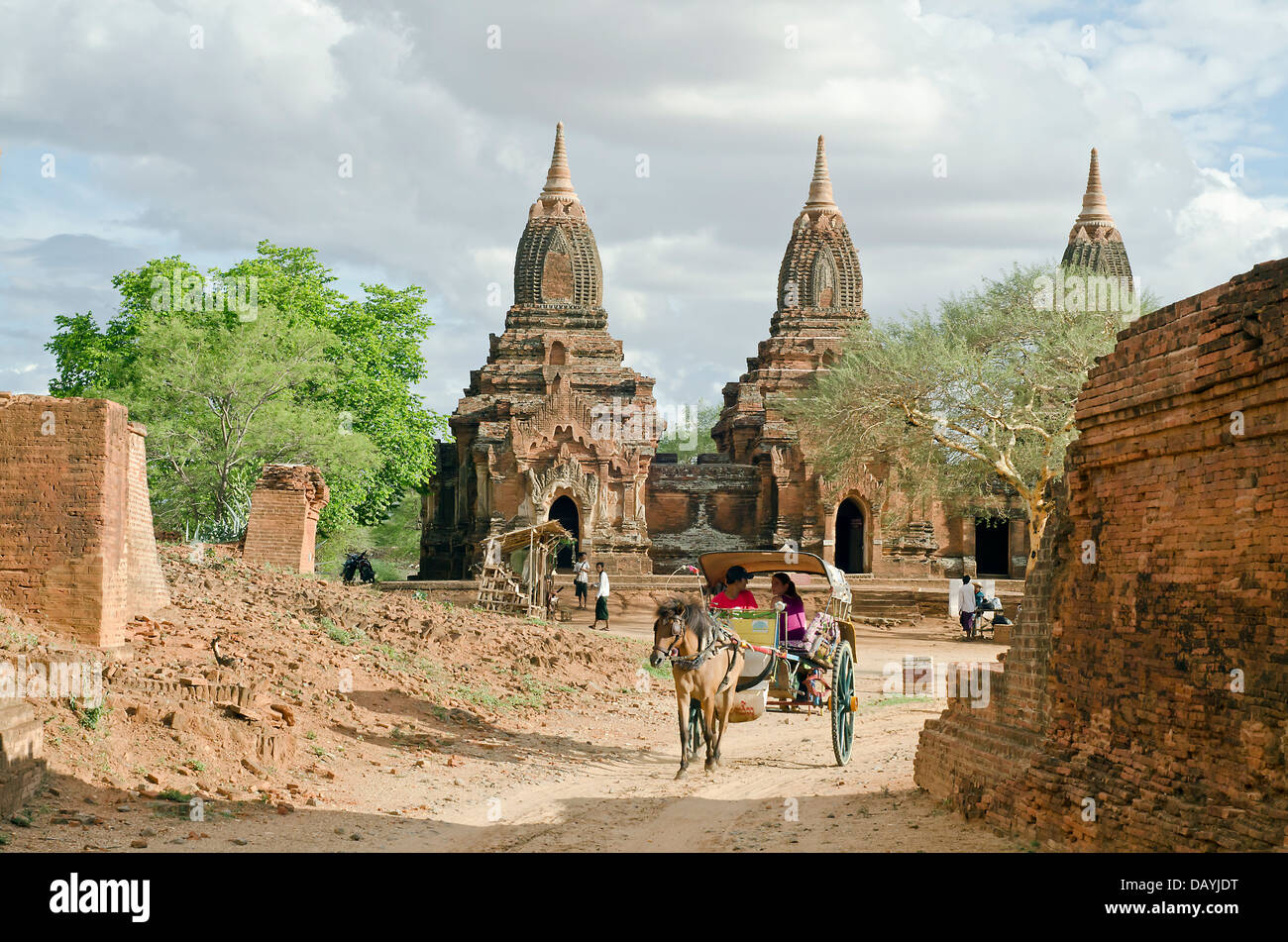 Carrello cavallo in Bagan,Birmania Foto Stock