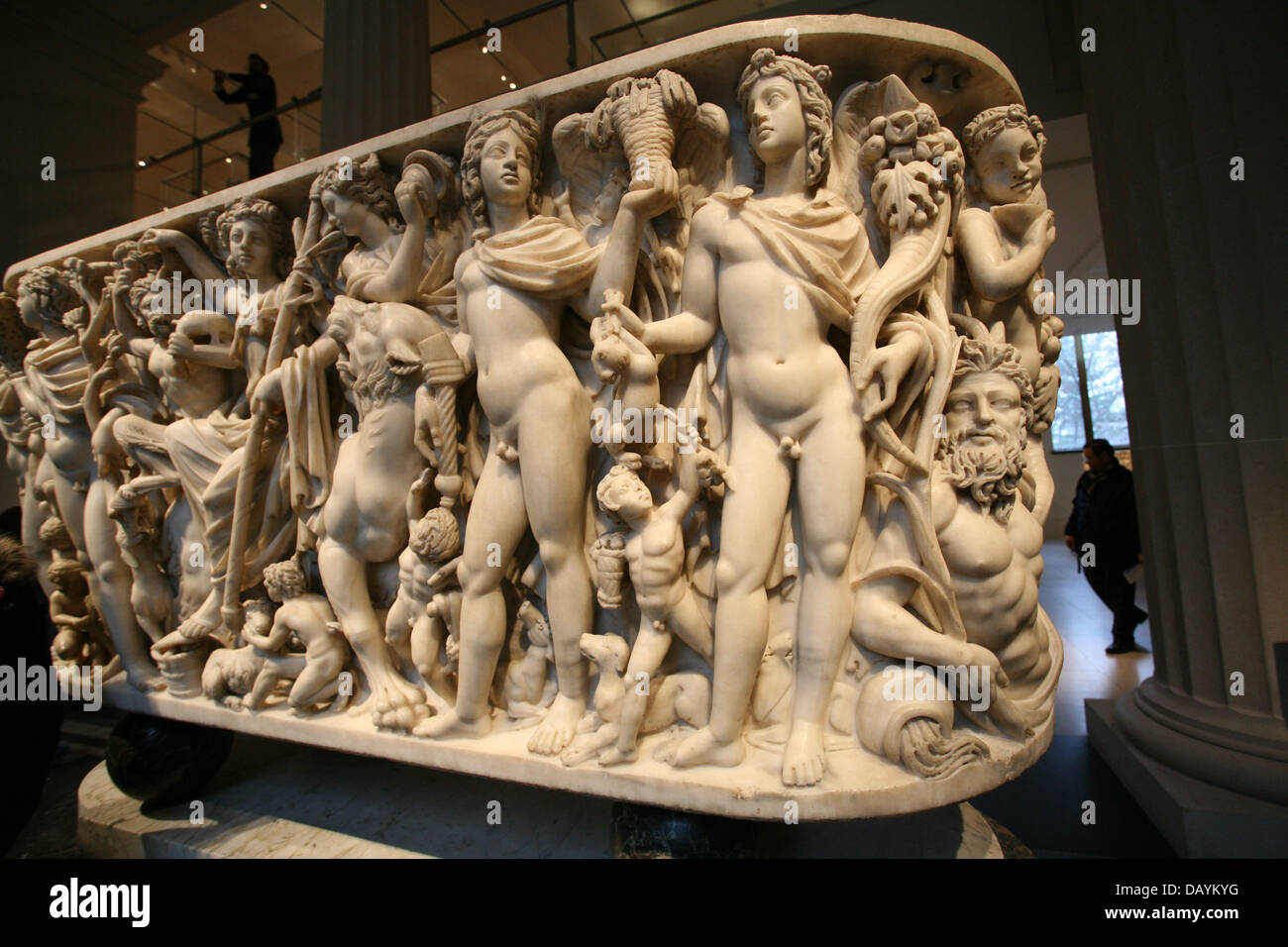 Sarcofago romano, Bacco, Metropolitan Museum Foto Stock