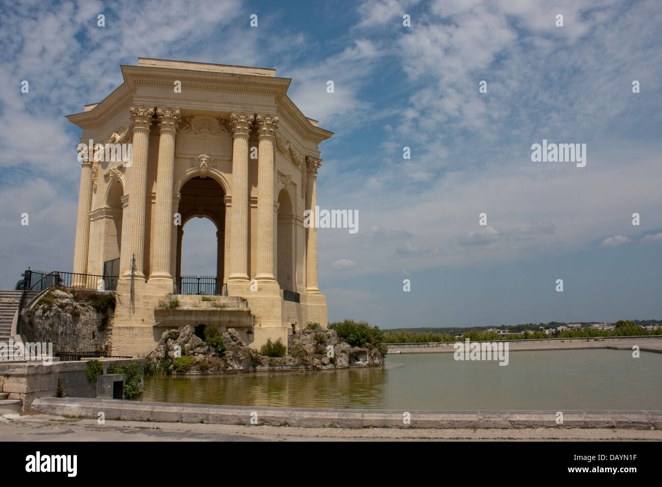 Water Tower monumento in Peyrou Royal Square a Montpellier, Francia Foto Stock