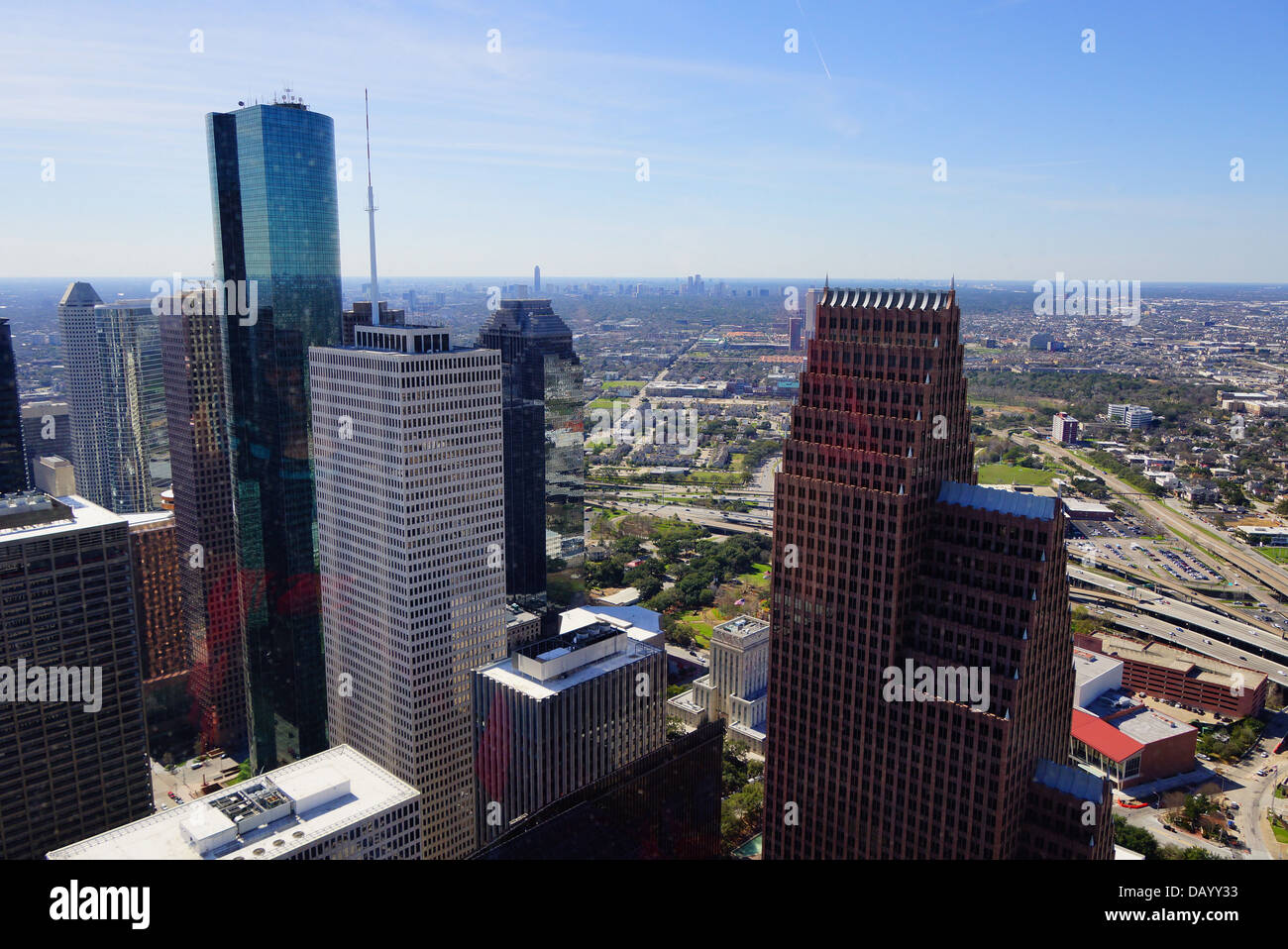 Vista del centro di Houston, Stati Uniti d'America Foto Stock