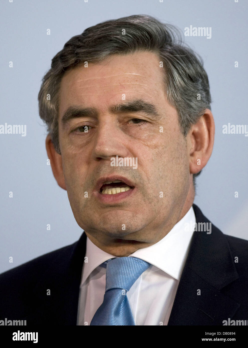 Il colpo alla testa mostra il primo ministro britannico Gordon Brown alla cancelleria a Berlino, 16 luglio 2007. Foto: Peer Grimm Foto Stock