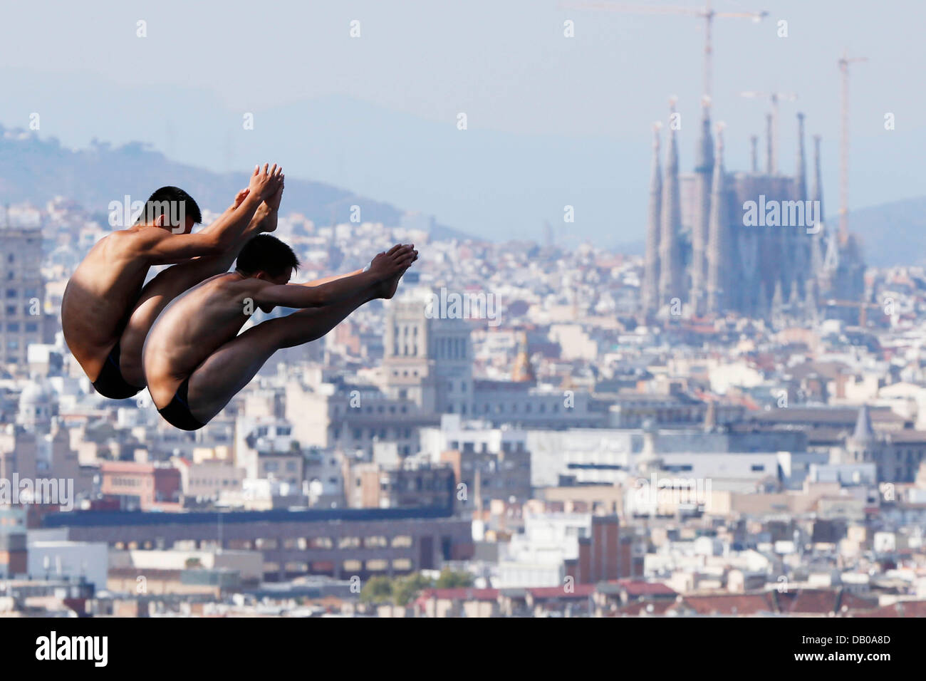Barcellona, Spagna. 21 Luglio, 2013. Immersioni subacquee : Mens 10m sincronizzato Diving finale nel 2013 Campionati del Mondo di nuoto FINA alla Piscina Municipal de Montjuic a Barcellona, Spagna.@ Nakashima/AFLO/Alamy Live News Foto Stock