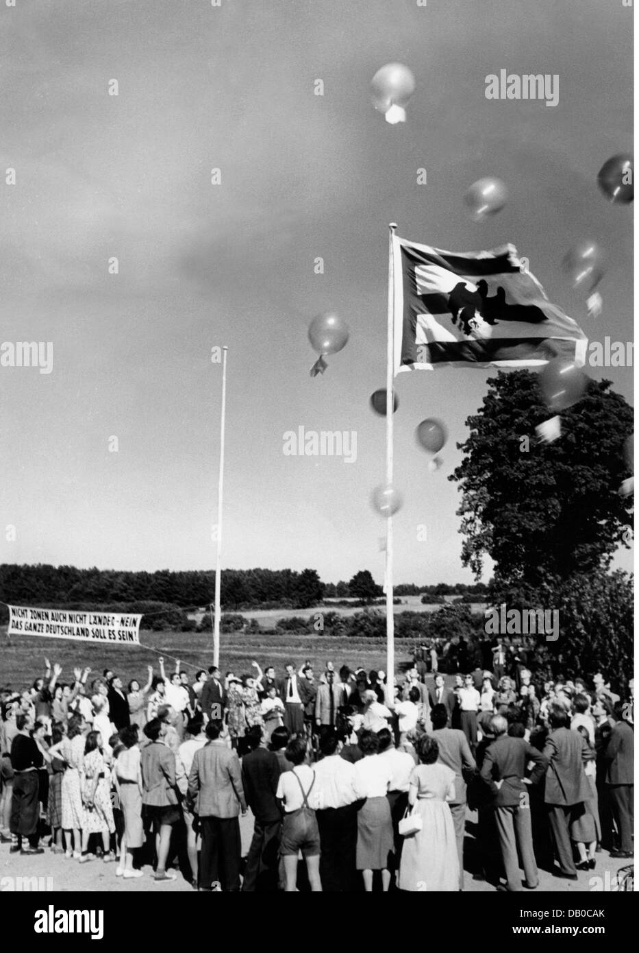 Politica, Germania, manifestazioni, manifestazione della Germania Europa-Unione per una Germania unita, anni 50, diritti aggiuntivi-clearences-non disponibili Foto Stock