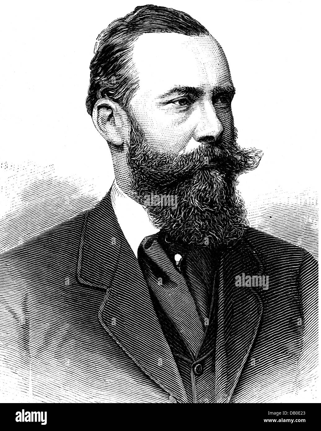 Pless, Hans Heinrich XI, Principe di, 10.9.1833 - 14.8.1907, industriale e generale prussiano, ritratto, incisione in legno, 2nd metà 19th secolo, Foto Stock