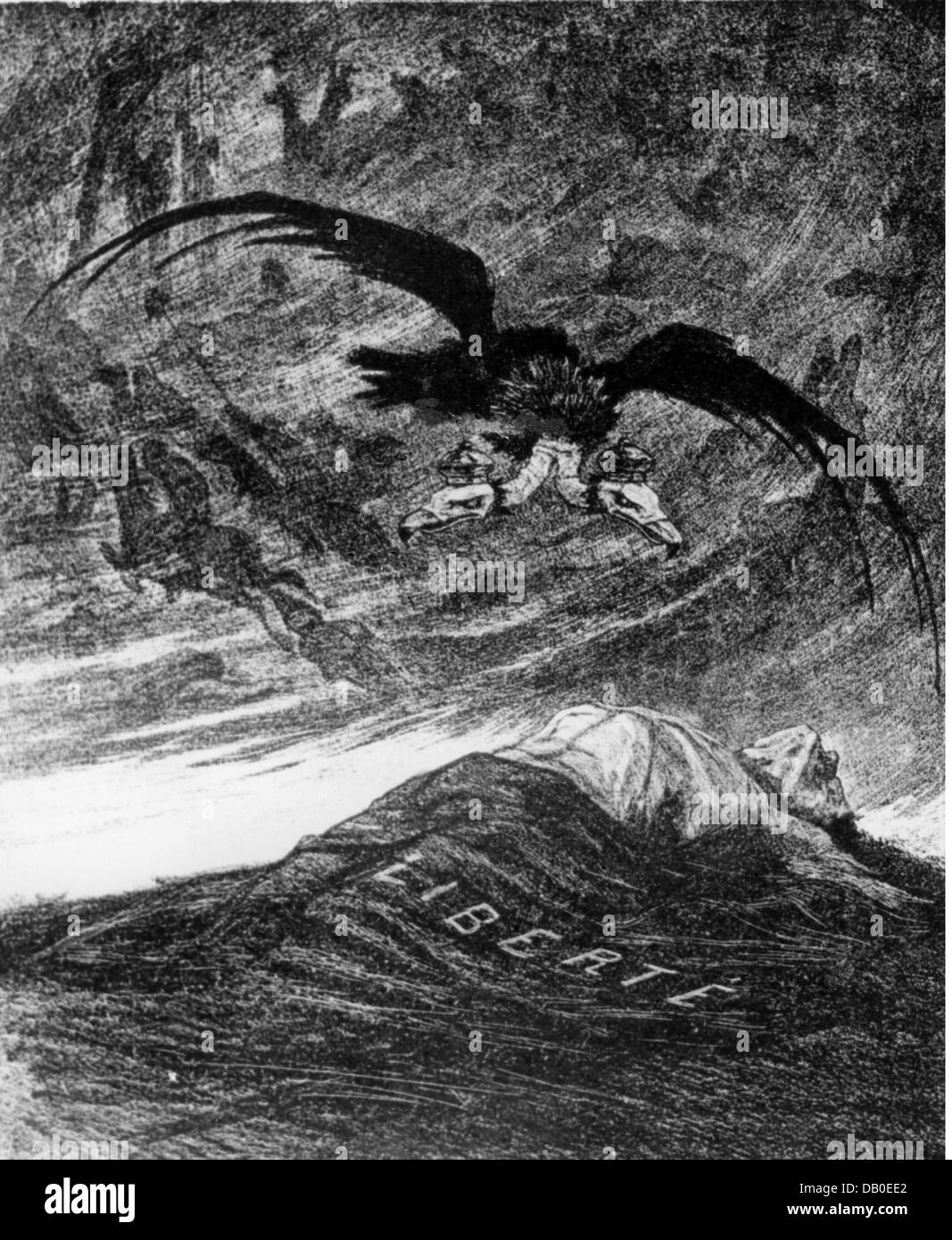 Rivolta polacca 1863 - 1864, allegoria, l'aquila doppia russa fluttuante sopra la libertà, disegno di carbone di Felicien ROPS, 1863, allegorie, allegoria, aquila, aquile, oppressione, rivolta di gennaio, aumento, rivolta nazionale, rivolte nazionali, rivolta, rivolta, rivolta, ribellione, ribellione, rivolta, Russia, Russia, Russia, Russia, Russia, Russia, Russia, rivolta, Russia, Russia, Russia, Russia, Russia, Russia, Russia, Russia, Russia, Russia, Russia, Russia, Russia, Russia, Russia, Russia, Russia, Russia, Russia, Russia, Russia, Russia, Russia, Russia, Russia, Russia, Russia 19 ° secolo, storico, storico, diritti aggiuntivi-clearences-non disponibile Foto Stock