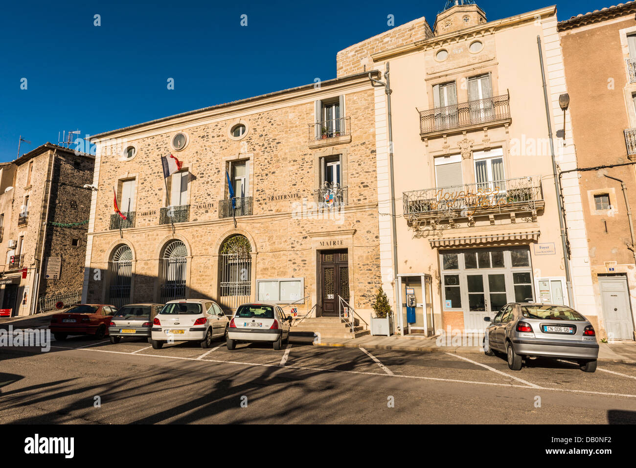 Municipio (Mairie) in Caux, Hérault, Languedoc-Roussillon, Francia Foto Stock