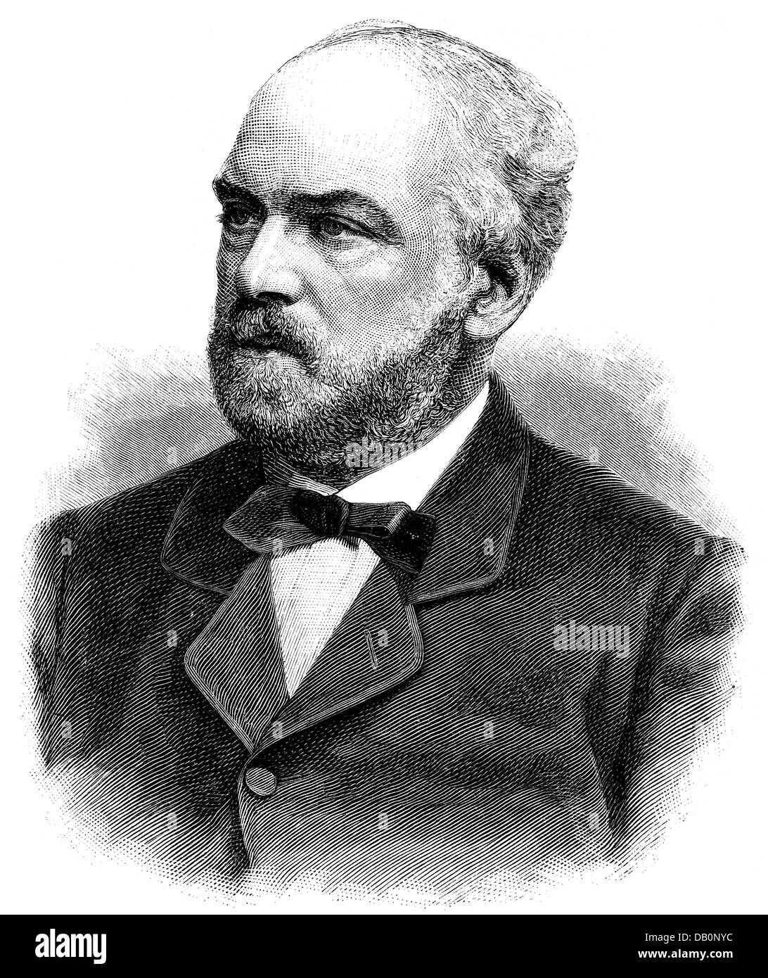 Launay, Luigi Maria Eduardo de, 1820 - 1892, diplomatico italiano, ambasciatore in Germania 1875 - 1892, ritratto, incisione in legno, 1884, Foto Stock
