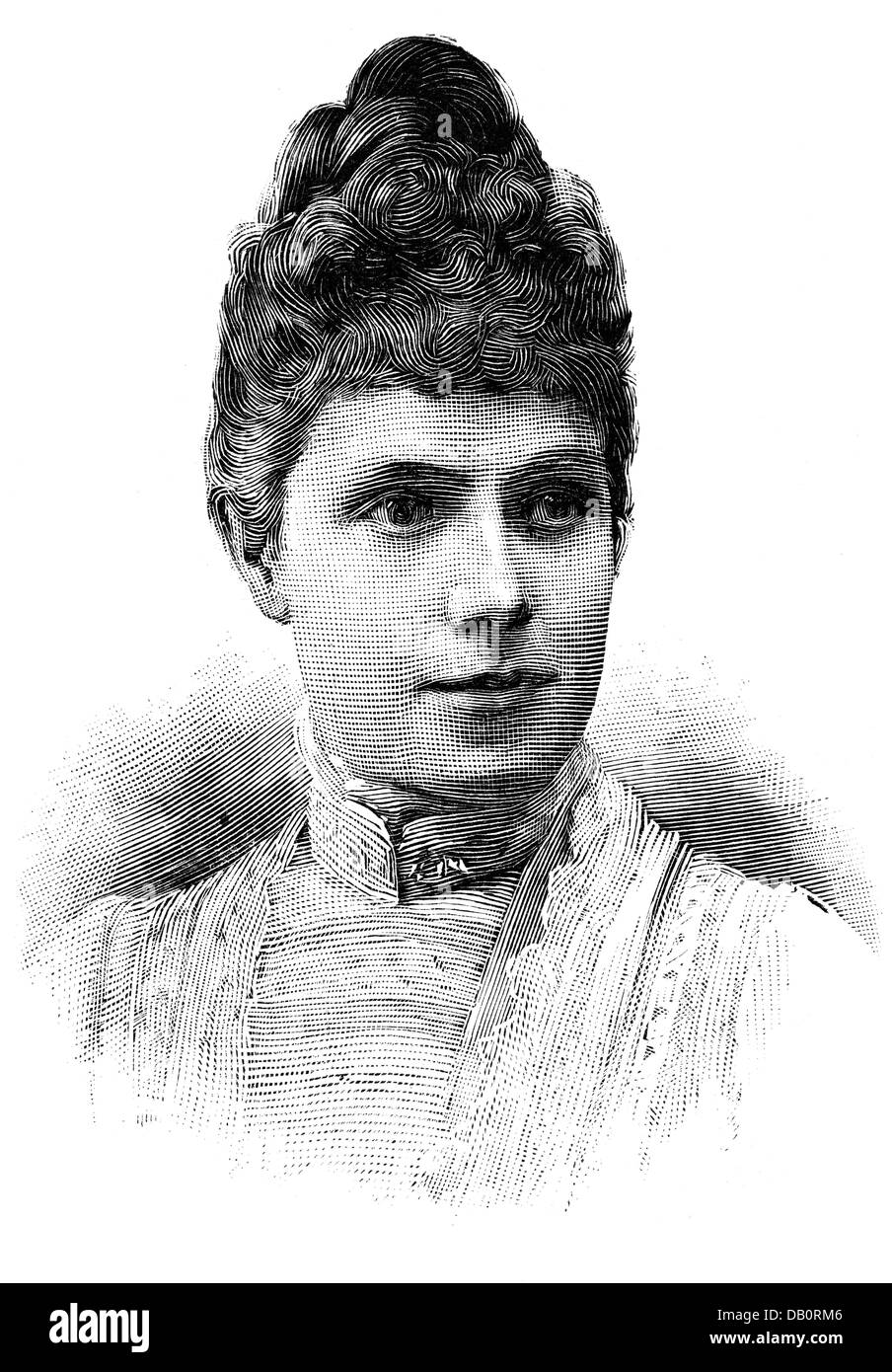 Maria Eulalia, 12.2.1864 - 8.3.1958, Duchessa di Montpensier 1886 - 1930, ritratto, incisione in legno, circa 1885, Foto Stock
