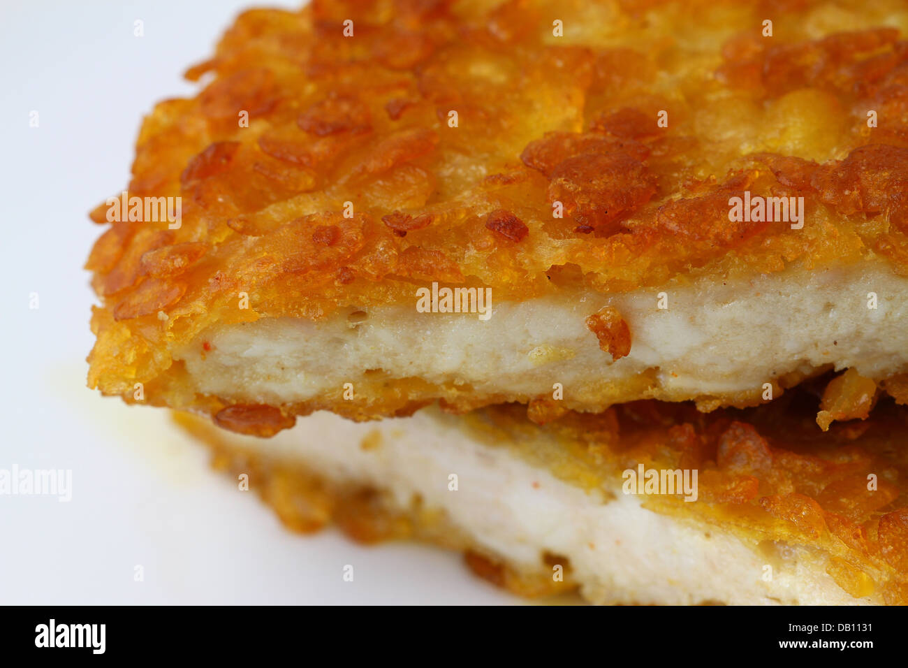Pollo Croccante filetto, close up Foto Stock