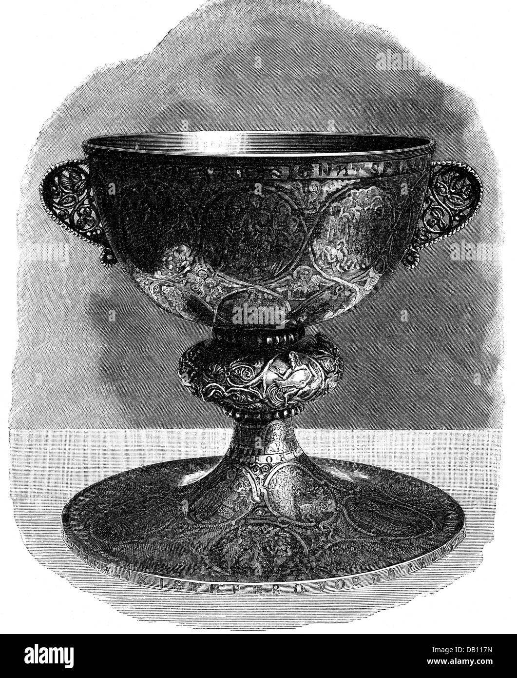 Belle arti, nave, chalet romanico, 12 ° secolo, abbazia di Wilten, Austria, incisione in legno, 19 ° secolo, diritti aggiuntivi-clearences-non disponibile Foto Stock