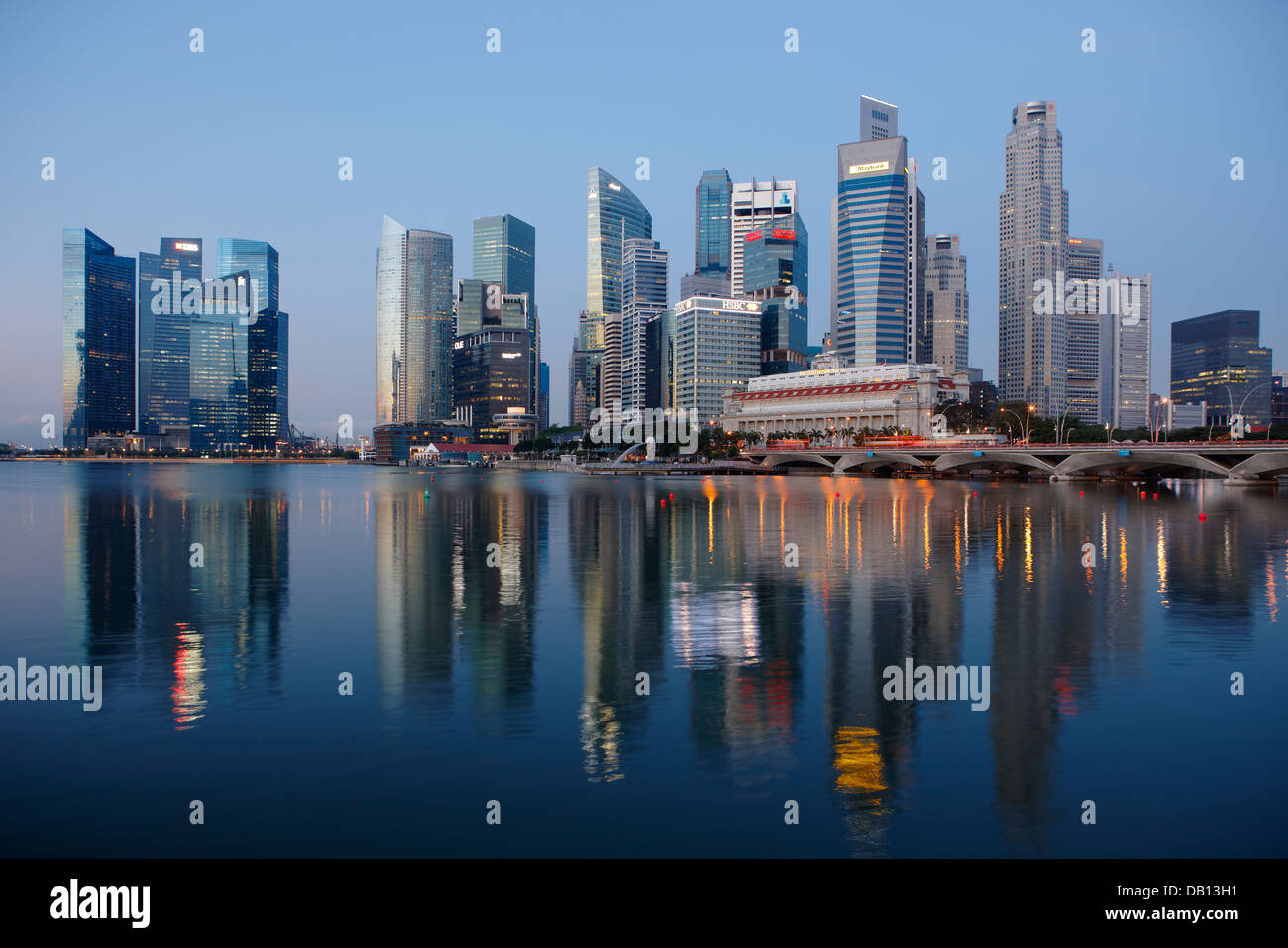 Il quartiere centrale degli affari di Singapore. Foto Stock