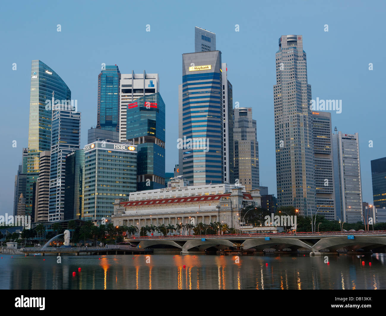 Il quartiere centrale degli affari di Singapore. Foto Stock