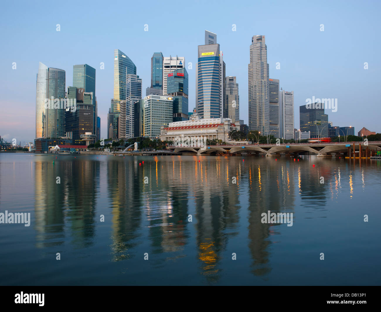 Il quartiere centrale degli affari di Singapore. Foto Stock