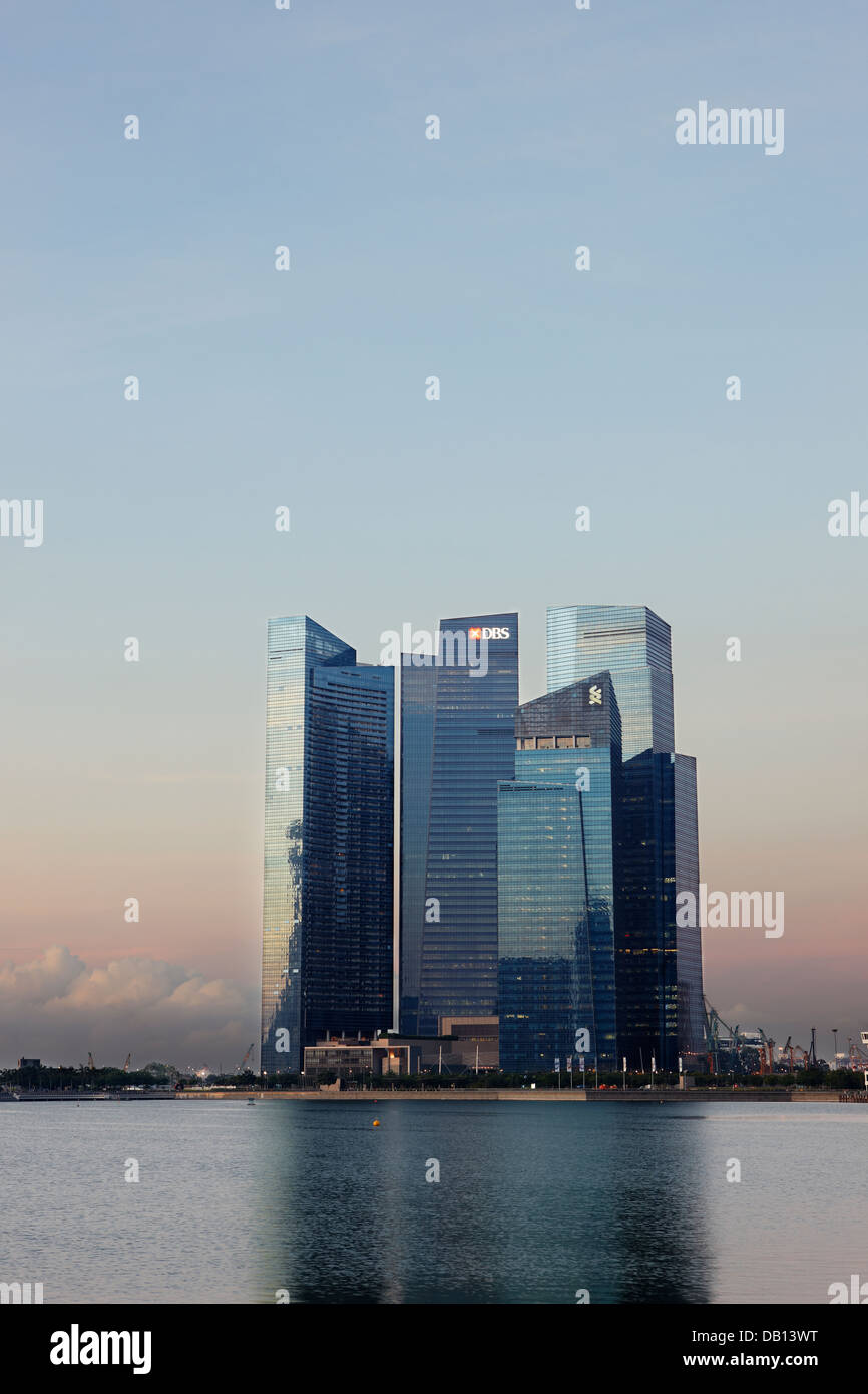 Baia di Marina centro finanziario di Singapore. Foto Stock