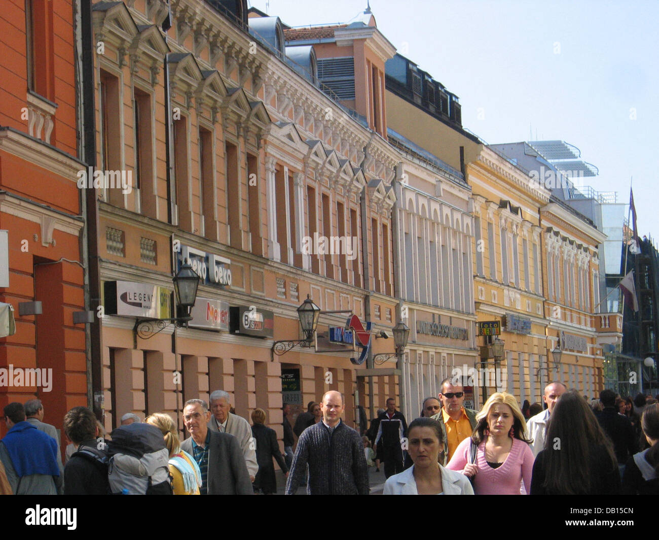 La foto mostra una zona pedonale presso la capitale della Repubblica di Srpska Banja Luka, Bosnia Erzegovina, 21 settembre 2007. Foto: Rolf Haid Foto Stock