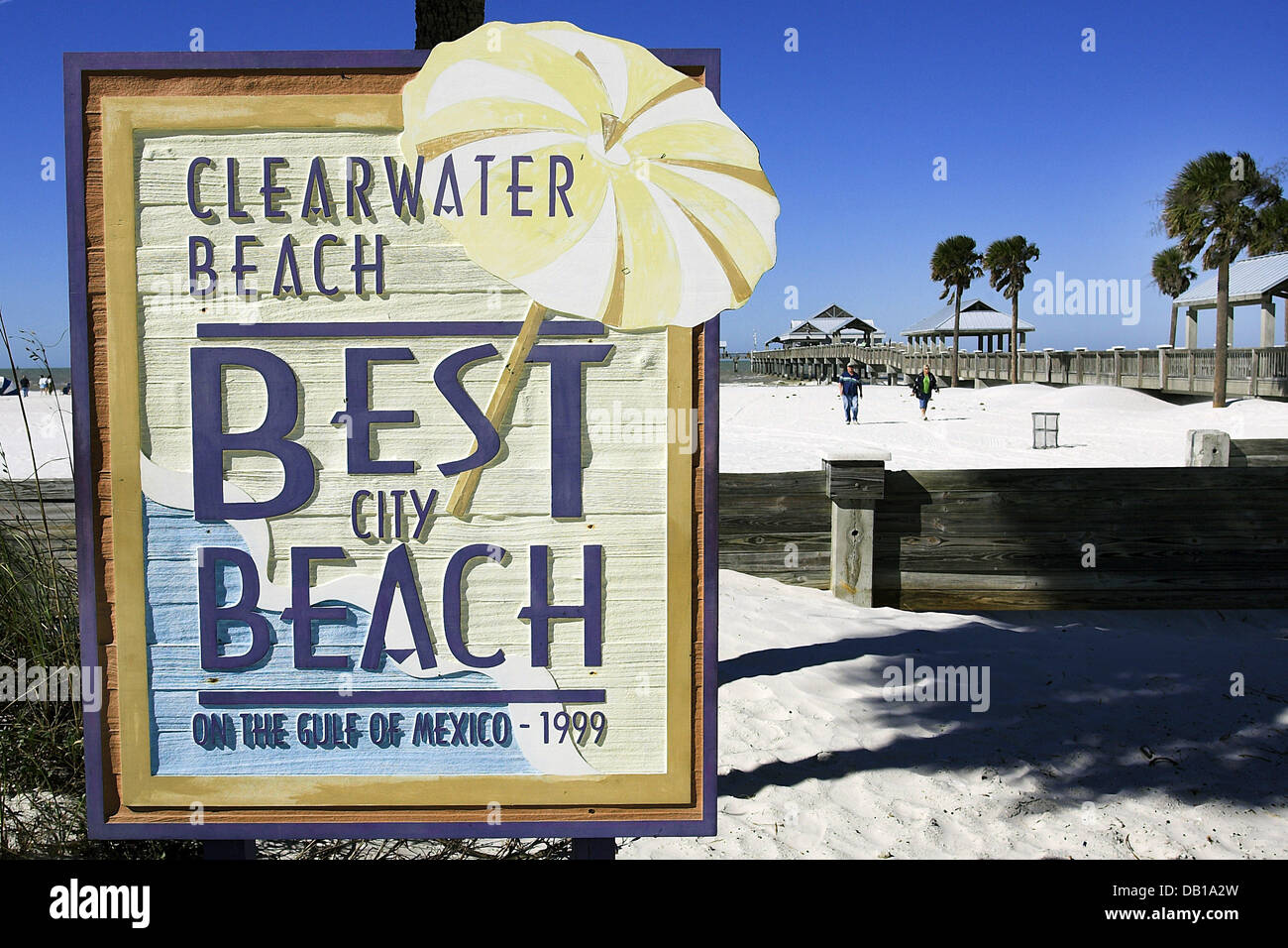 Una scheda promozionale è raffigurato in Clearwater Beach in Florida, Stati Uniti d'America, 2006. Foto: Ronald Wittek Foto Stock