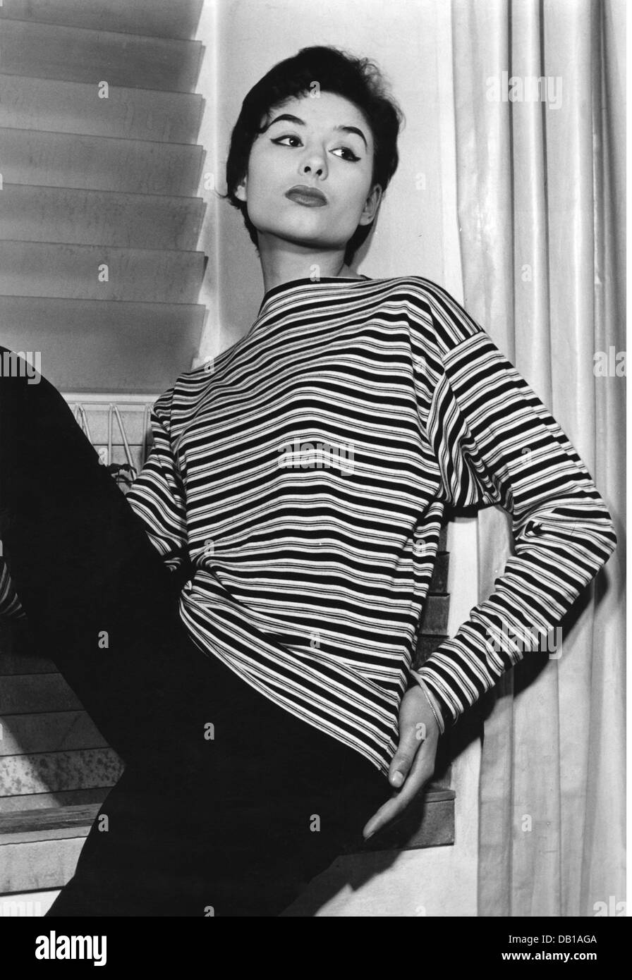 Moda, anni '50, manichino in pullover a righe e pantaloni, anni '50,  Additional-Rights-Clearences-Not Available Foto stock - Alamy