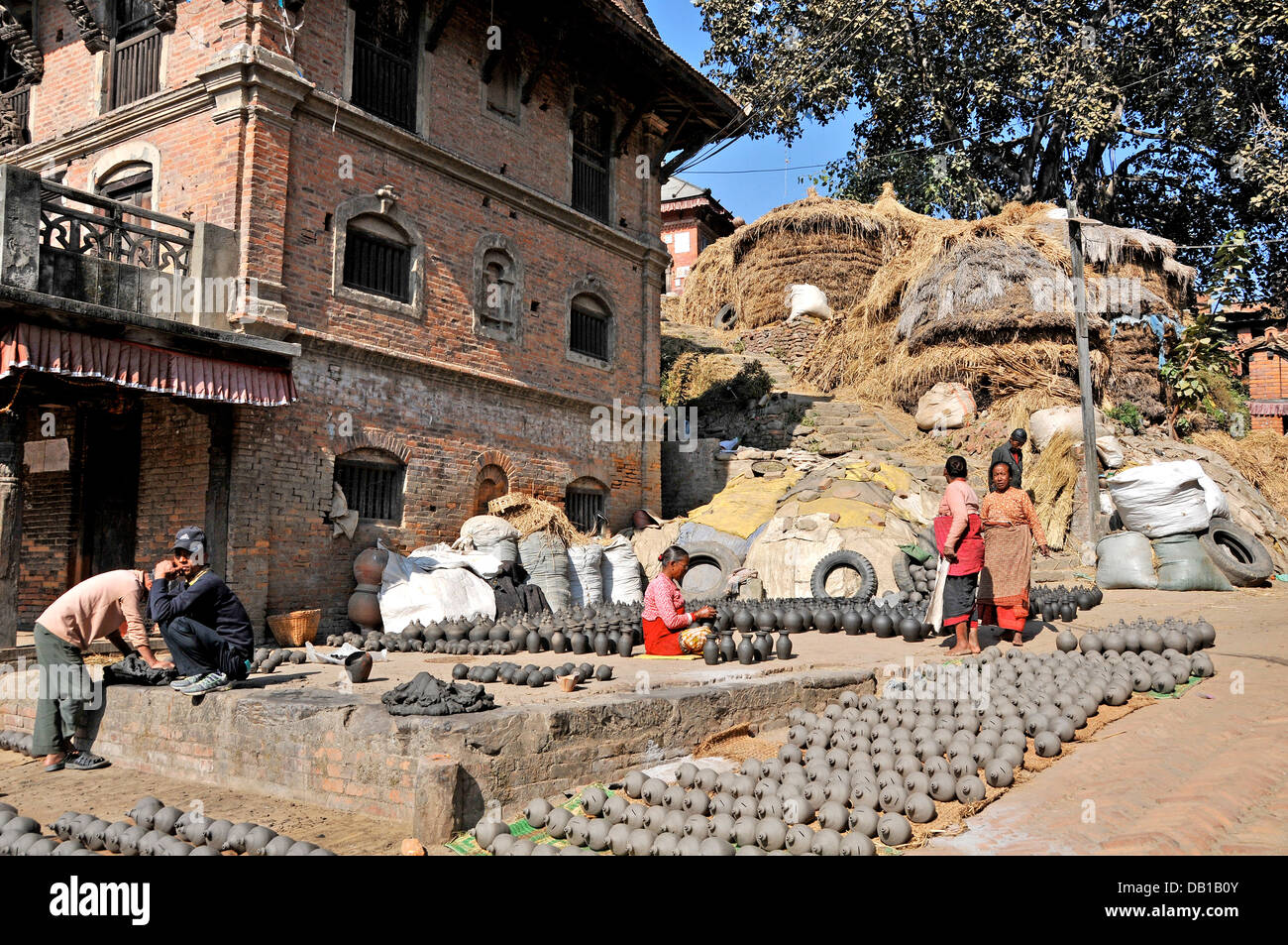 Ceramiche in strada in ceramica quadrato Bhaktapur Nepal Foto Stock
