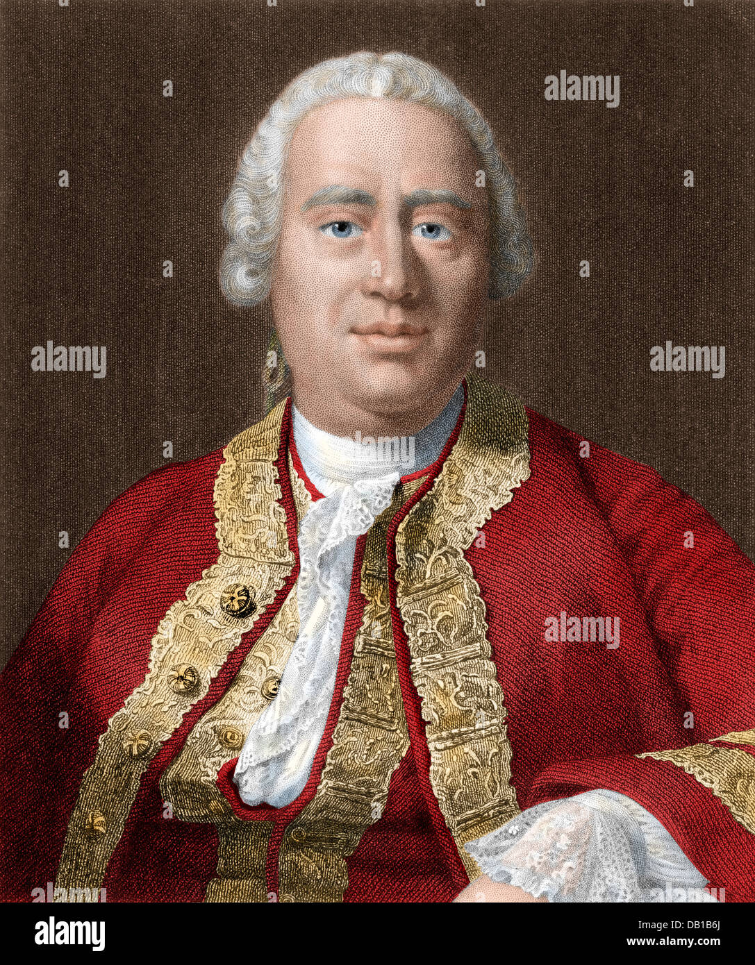David Hume. Colorate digitalmente incisione in acciaio Foto Stock