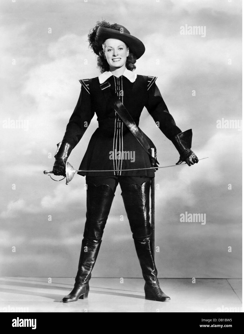 O'Hara, Maureen, 17.8.1920 - 24.10.2015, attrice irlandese, full length, As Claire, in 'At Sword's Point', 1952, Foto Stock