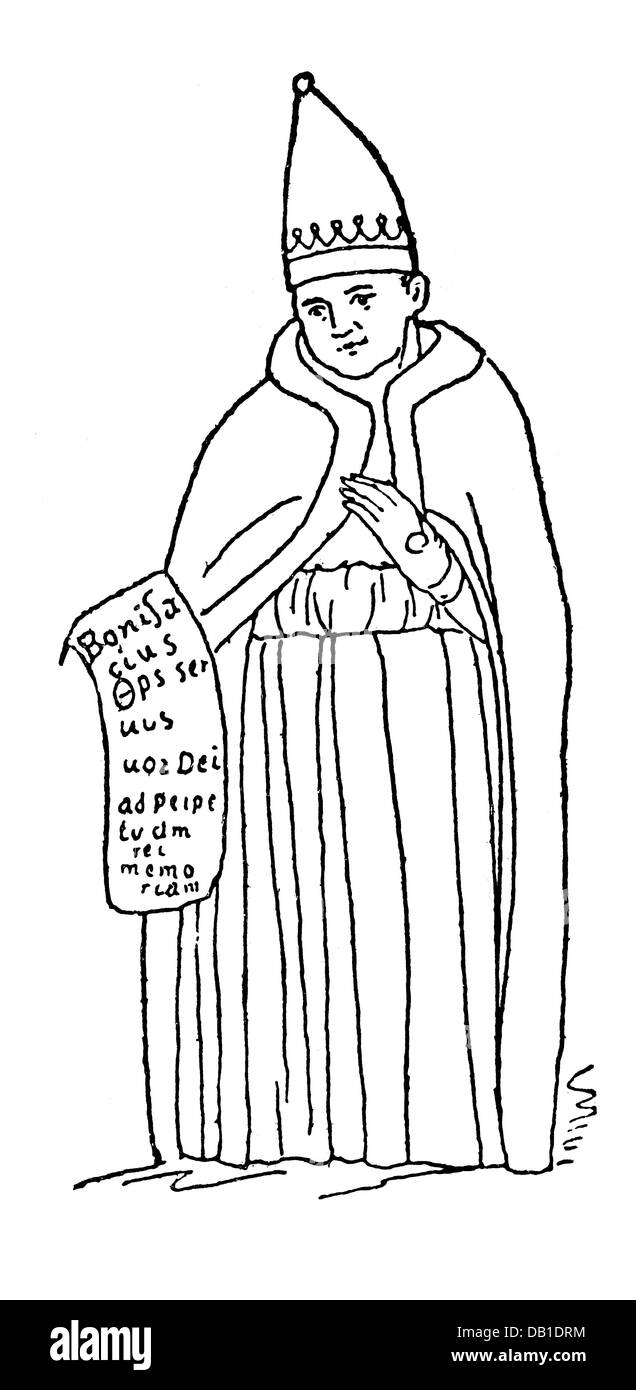 Religione, clergyman, papa, dispiegamento dei paramenti papali, XIII secolo, dopo l'illustrazione contemporanea, cristianesimo, clero, abiti, Roma, chiesa romana, vescovo, vescovi, medioevo, storico, storico, tiara, corona unica, medievale, uomini, uomo, maschio, persone, diritti aggiuntivi-clearences-non disponibili Foto Stock