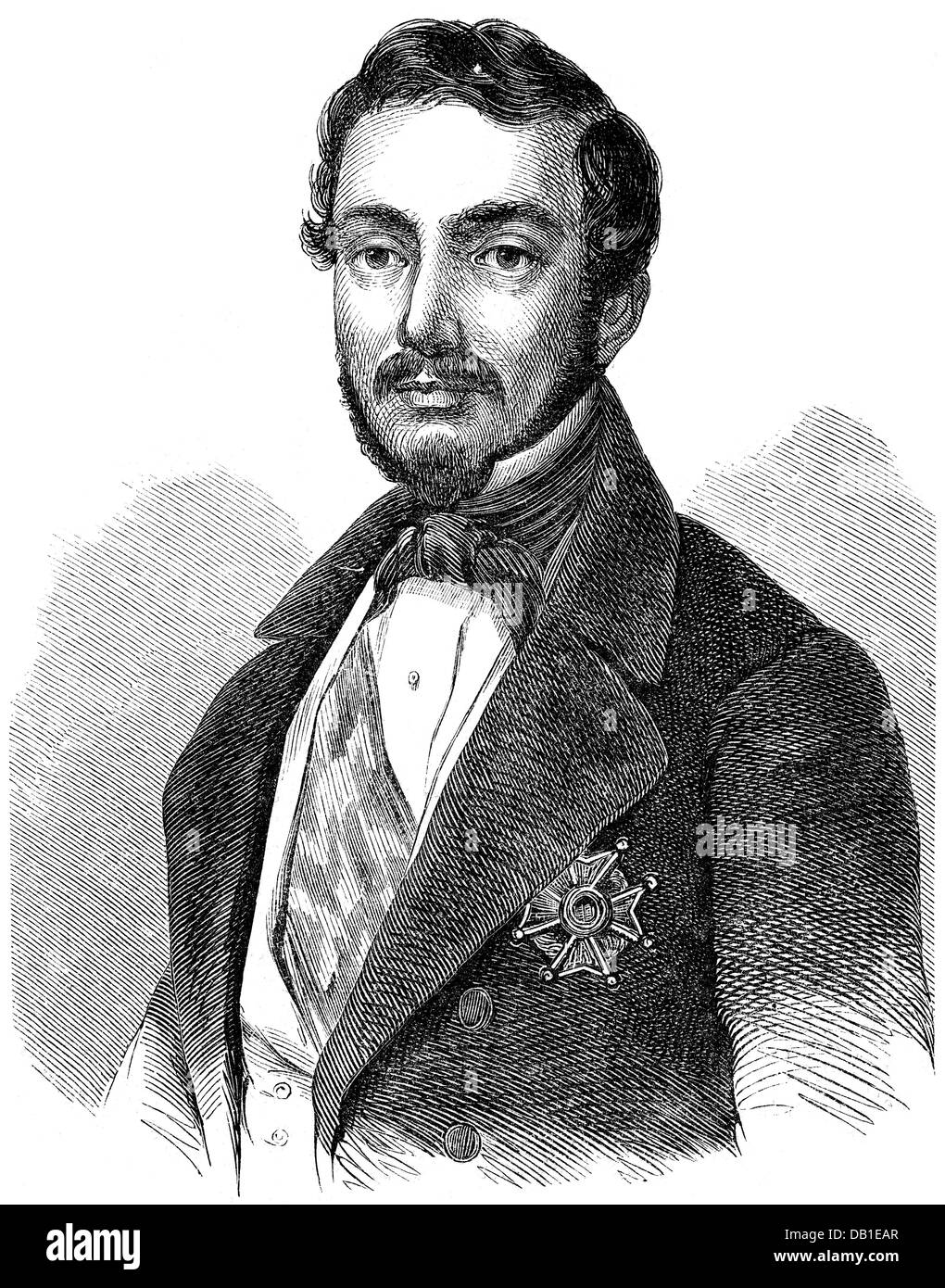 Prim y Prats, Juan, 6.12.1814 - 30.12.1870, generale spagnolo e politico, a metà lunghezza, incisione del legno, 'Dies Glocke', 1860, Foto Stock