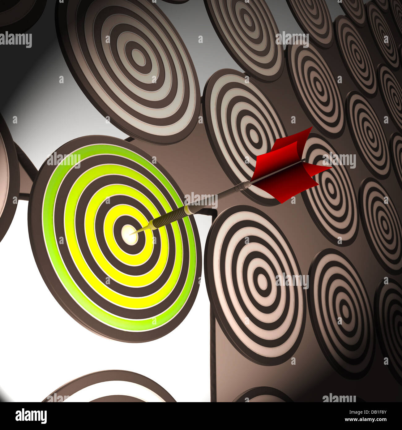 Target mostra la precisione, obiettivo di successo e di abilità Foto Stock