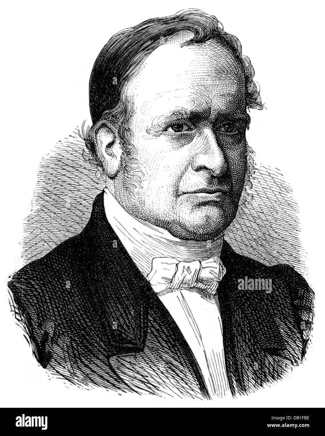 Beaumont, Leonce Elie de, 25.9.1798 - 21.9.1874, geologo francese, ritratto, incisione in legno, 19th secolo, Foto Stock