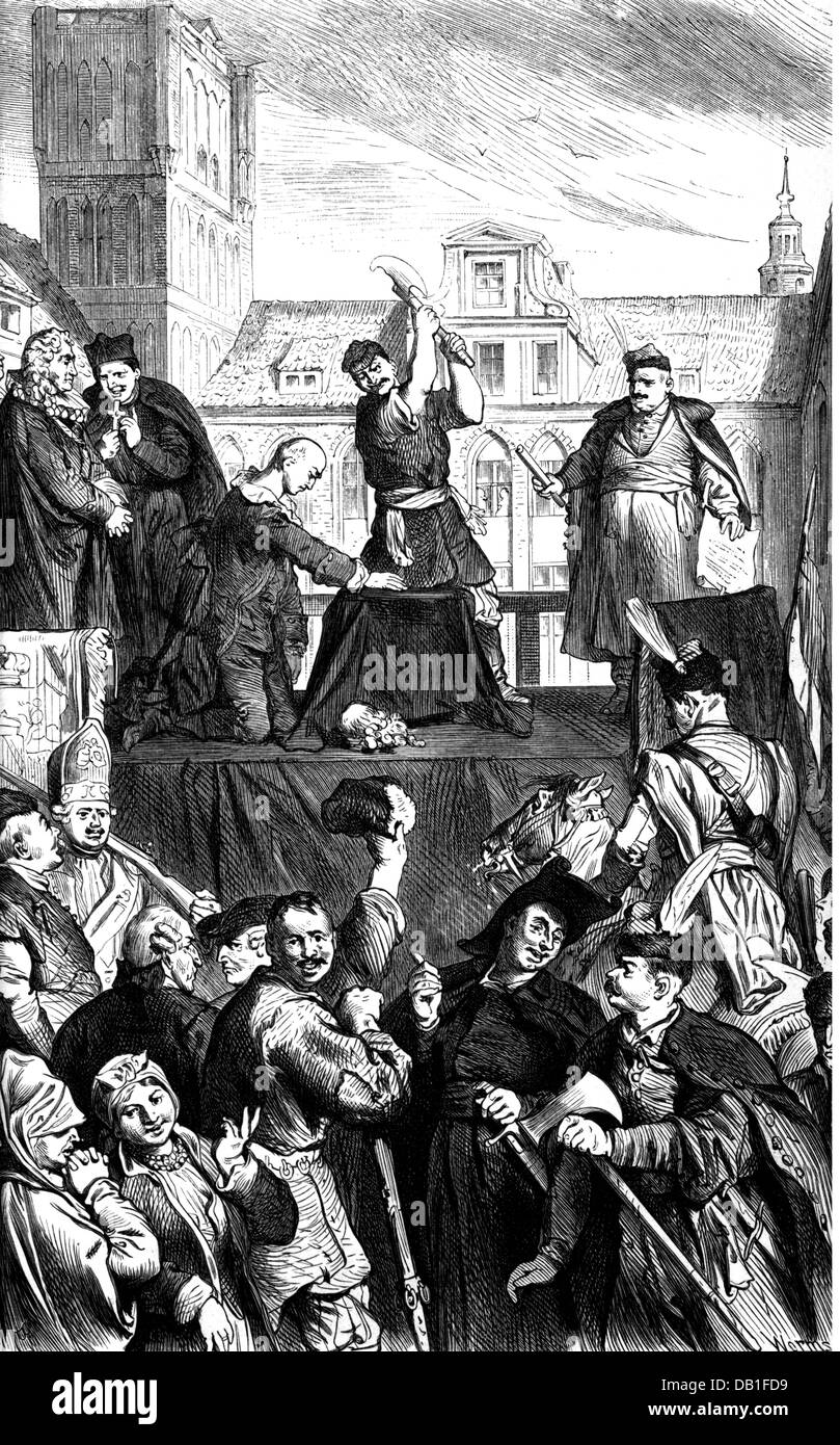 giustizia, sistema penitenziario, decapitazione, tumulto di Thorn, 7.12.1724, diritti aggiuntivi-clearences-non disponibile Foto Stock