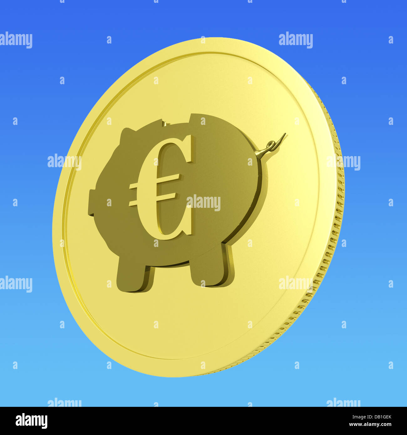 Salvadanaio di Euro moneta europea mostra lo stato delle banche Foto Stock